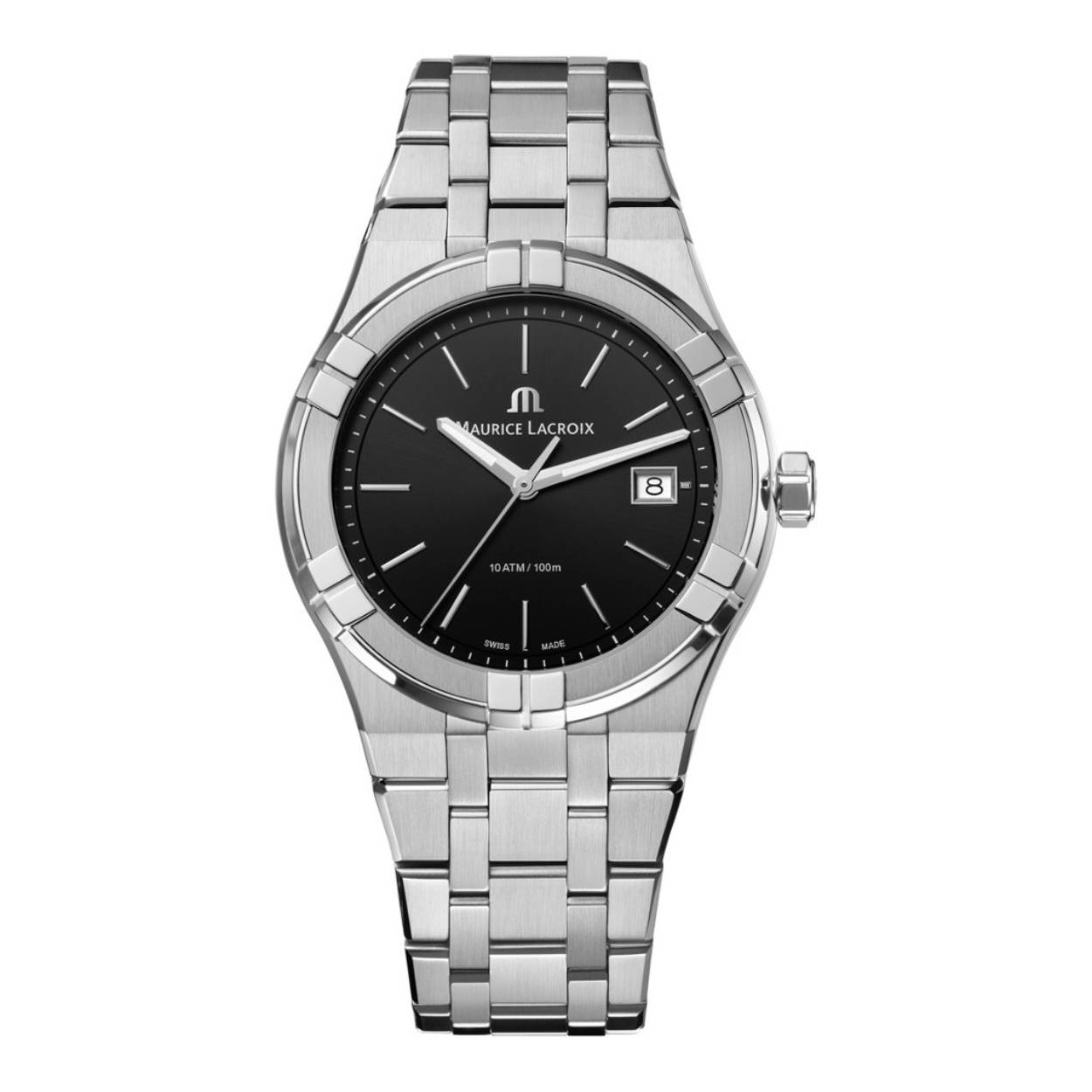 AIKON KWARTS DATUM 40MM.
Geïnspireerd door de iconische Calypso uit de jaren 90 is de AIKON een icoon op zich geworden. Het ontwerp omarmt een gedurfde, stedelijke stijl en speelt meesterlijk met contrasten. De AIKON een symbool voor waardevol Zwitsers vakmanschap. 
Edelstalen kast diameter 40mm. Ontspiegeld Saffierglas. Schroefkroon. 10 ATM waterdicht. Quartz uurwerk met een zwarte wijzerplaat met datum aanduiding.
