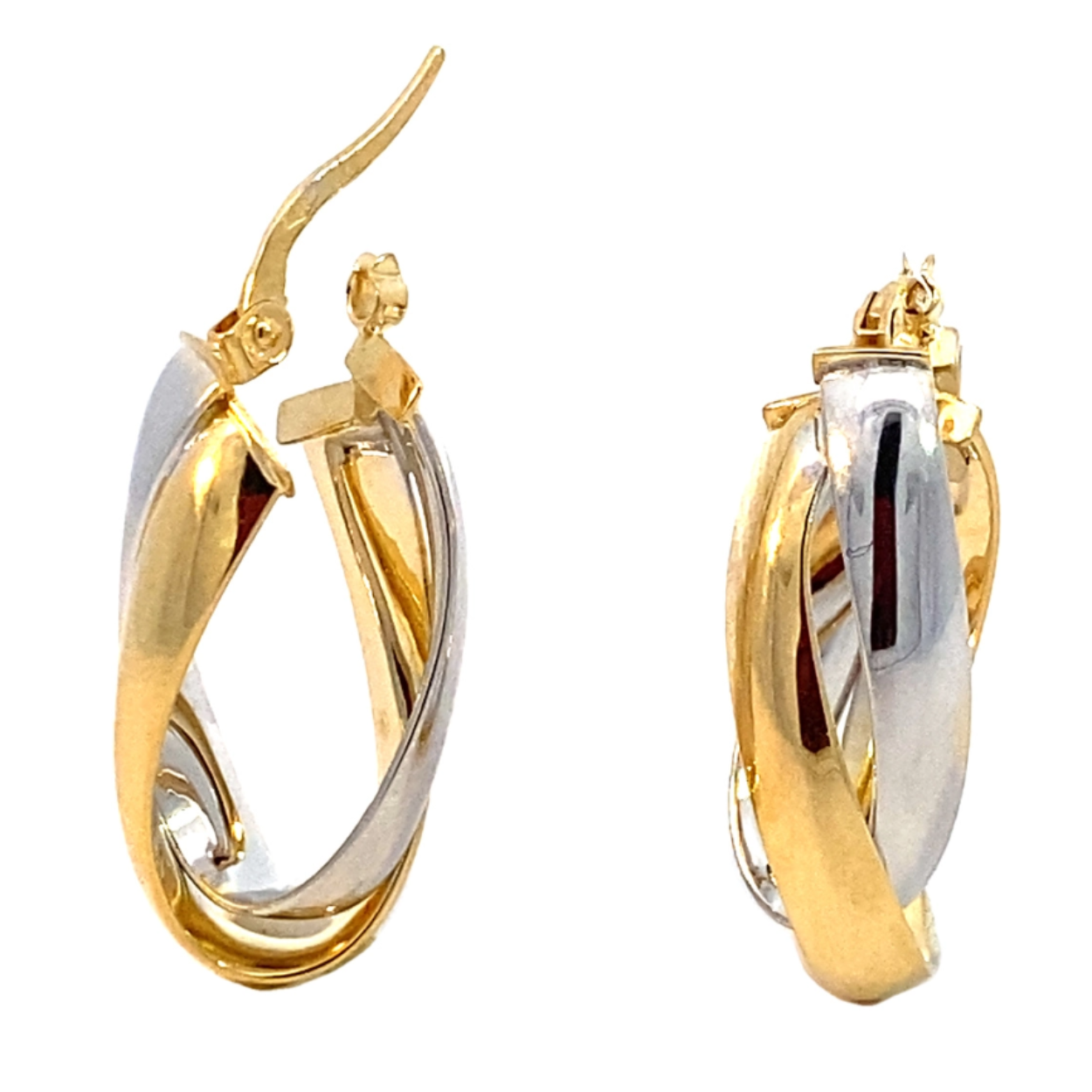 Prachtige 14krt bicolor oorsieraden van het merk Monzario