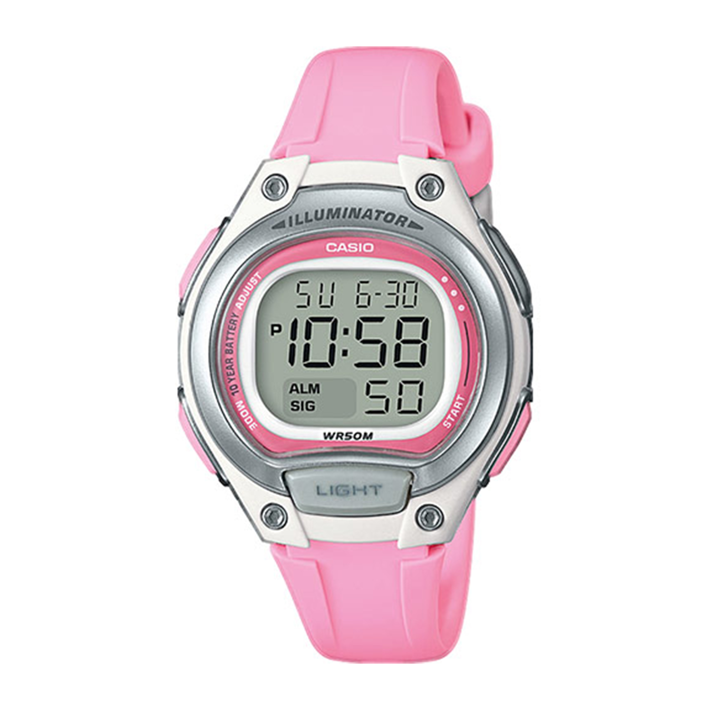 Casio digitaal damesuurwerk met verschillende functie - Voor meer info: zie omschrijving.