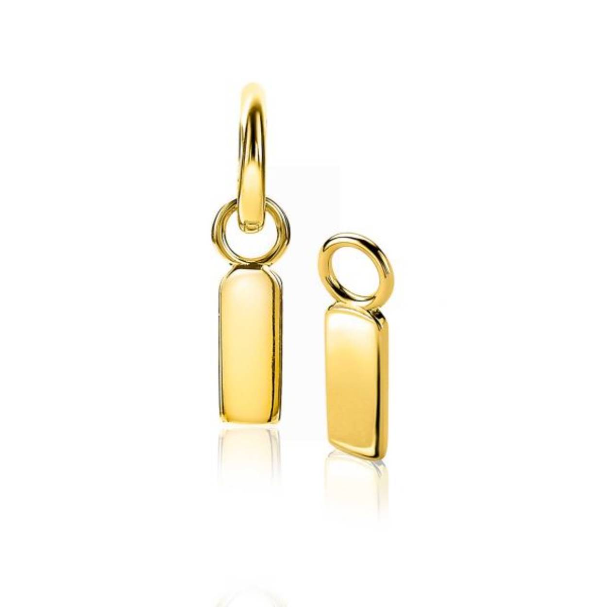 ZINZI zilveren oorbedels 14K geel verguld 13mm plaatje ZICH2344G (zonder oorringen)
