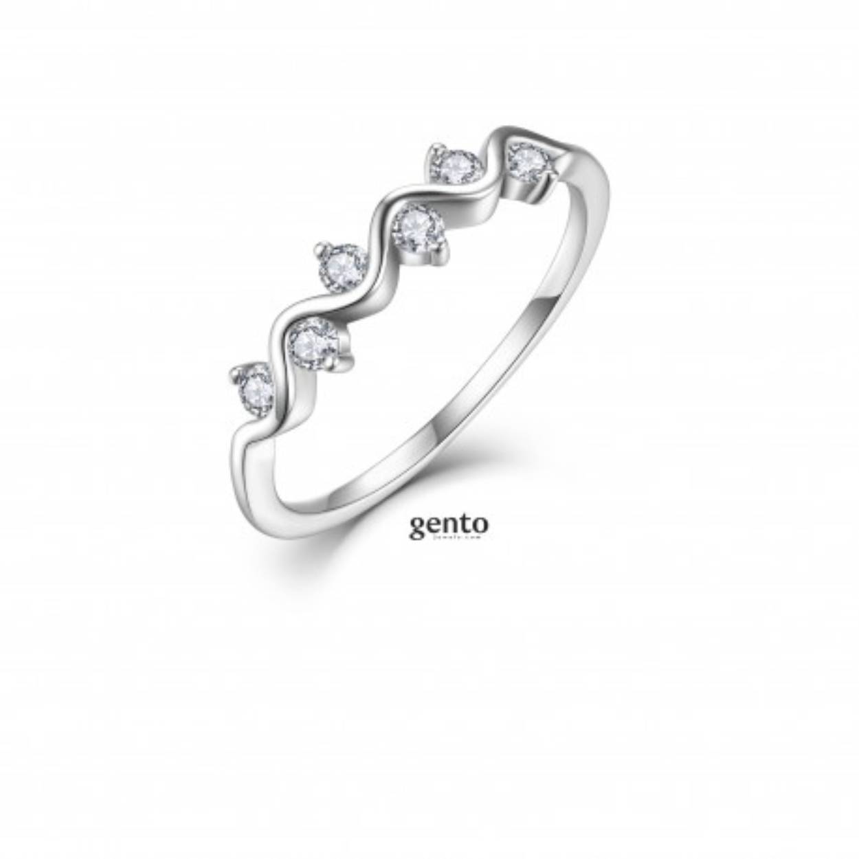 zilveren ring gento zirconium