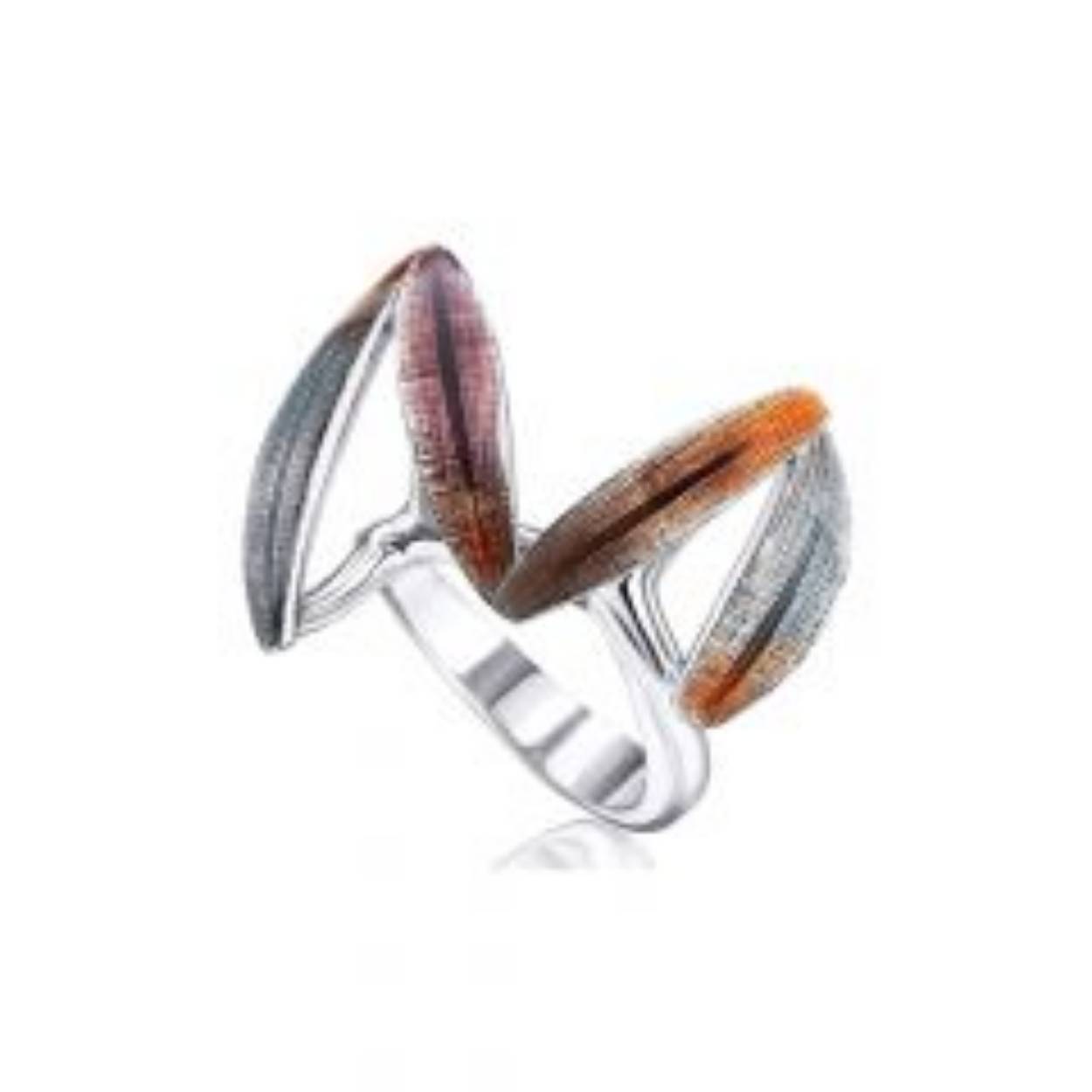 Daniel Vior zilveren Zig-Zag ring met emaille /maat 17.5
