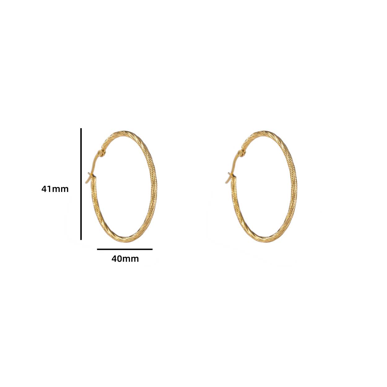 Deze JEWEL: Day & Eve oorringen zijn gemaakt van roestvrij staal en verguld met 14K goud. De oorbellen zijn voorzien van fijne gedraaide hoops van 30mm. Deze oorbellen zijn perfect voor dagelijks gebruik en kunnen ook worden gedragen voor een avondje uit. Combineer ze met een casual outfit of chique kleding voor een stijlvolle touch. Met deze oorbellen voel je je altijd elegant en trendy.