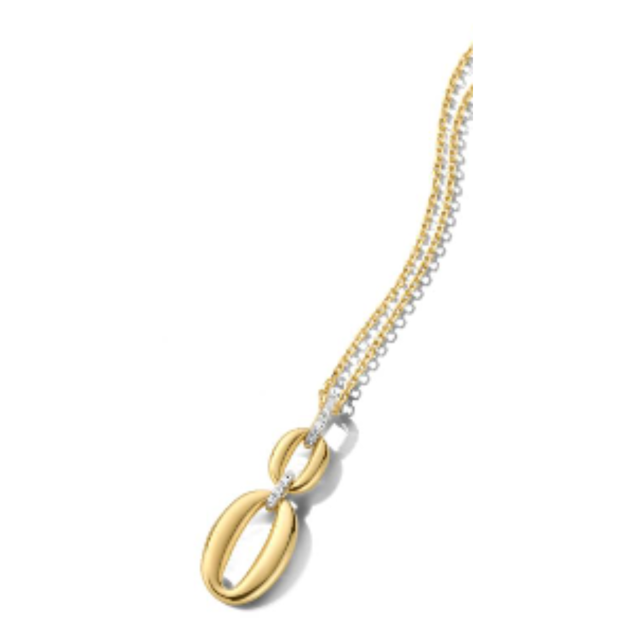 ketting met hanger in 18 karaat geel goud en 0.05ct briljant