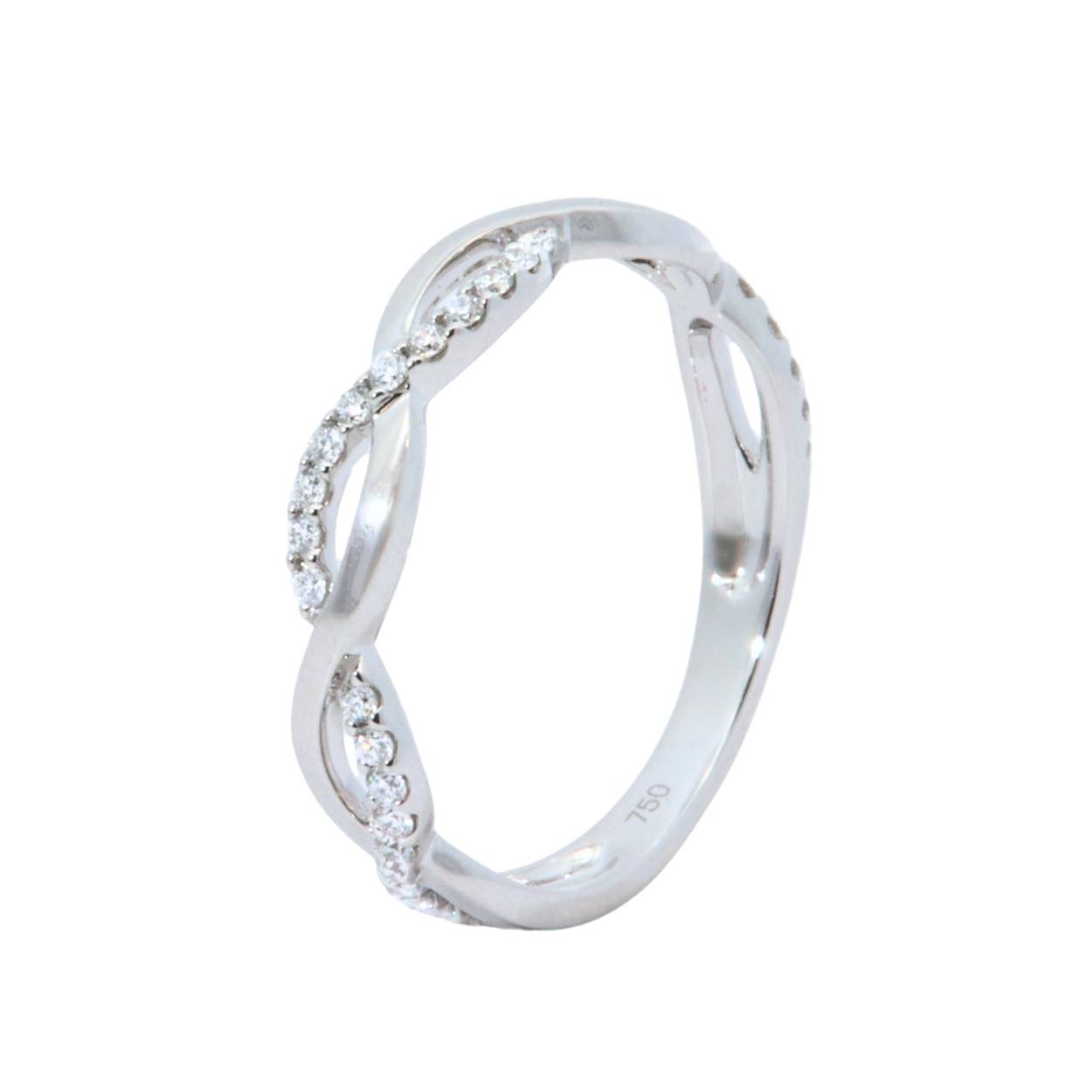 Witgouden ring 18Kt met diamanten 0.23ct