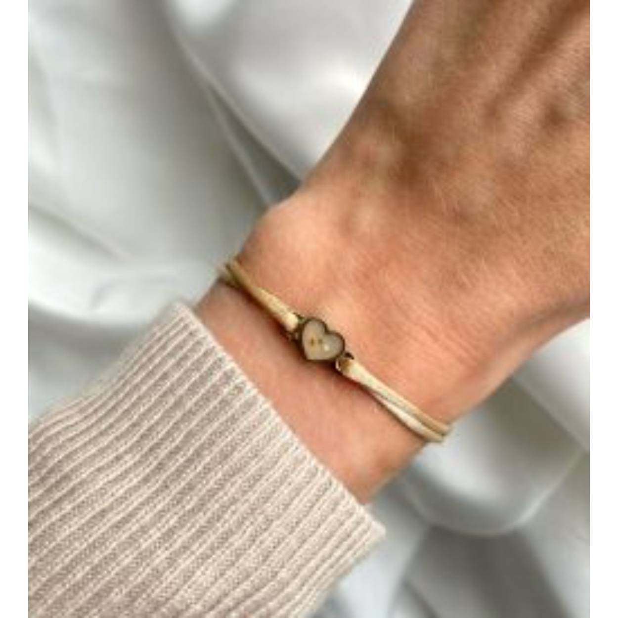 ashes bracelet heart cord 