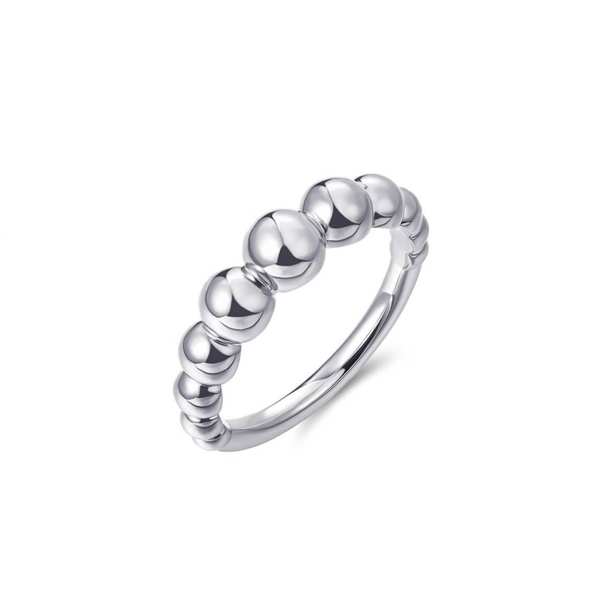 zilveren ring met bolletjes