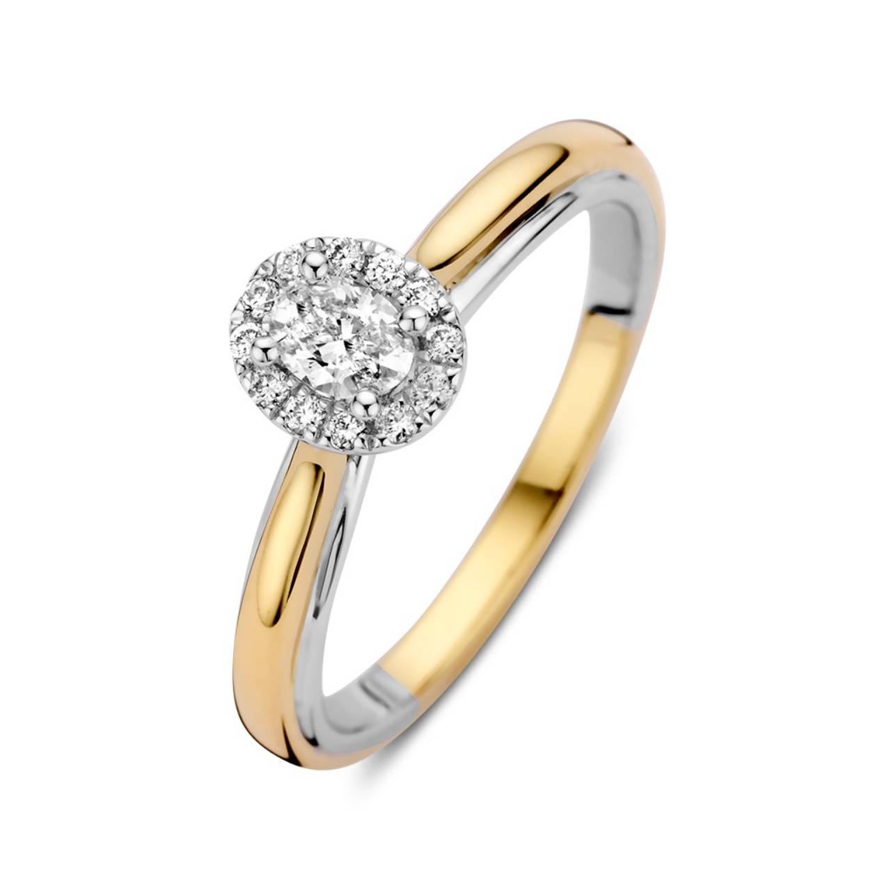 Dit is een ring van Excellent Jewelry in de kleur geel/wit