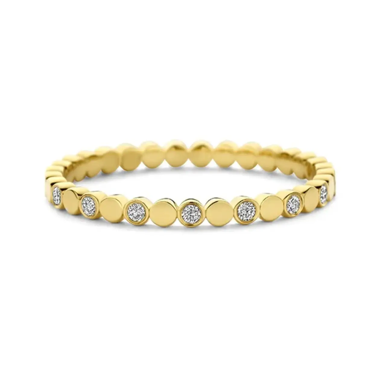 14kt gouden ring met totaal 0.08ct diamant