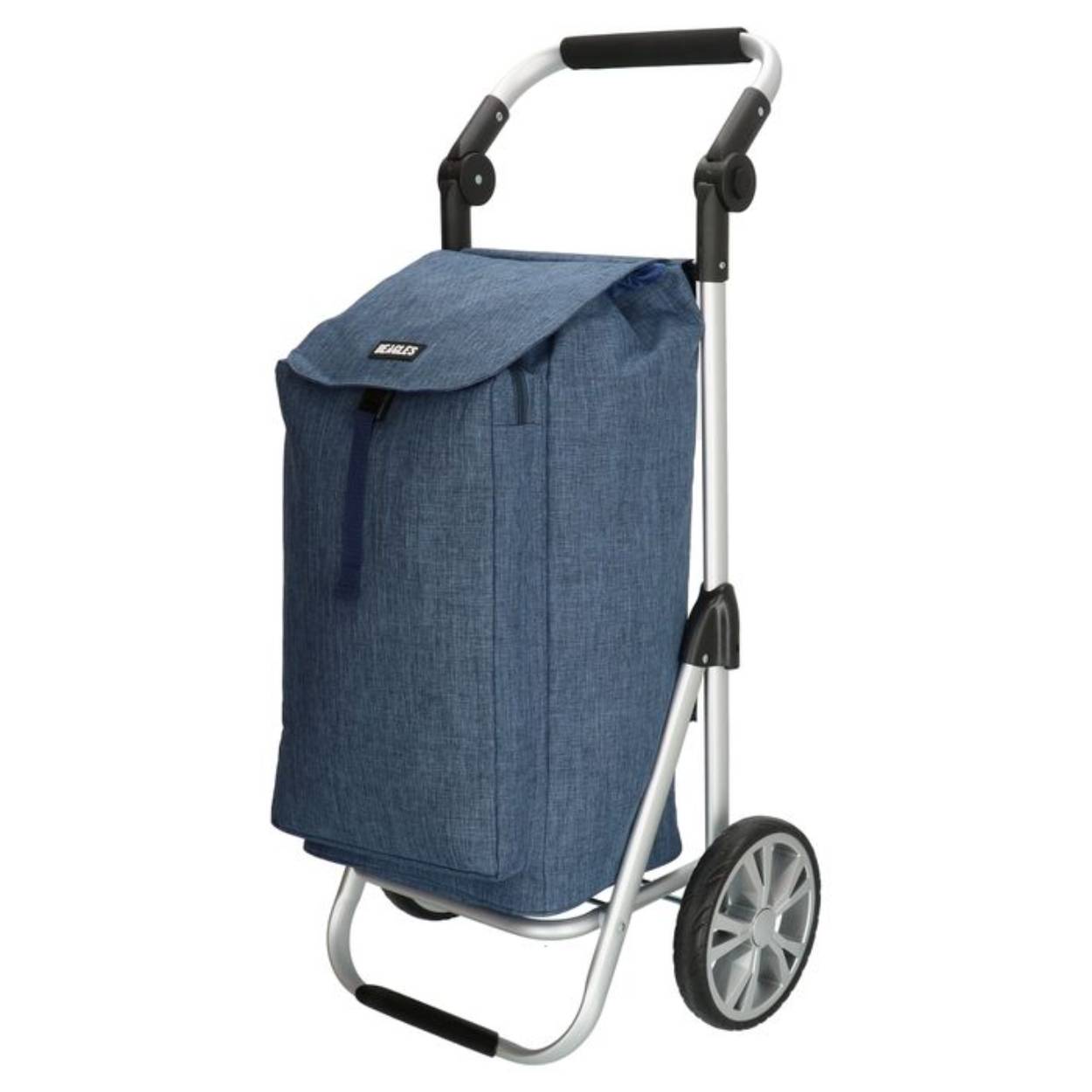 Kleur AMF	002 Blauw
Kleur fitting	Zilver
Voor wie	Unisex
EAN	8717924145022
Hoogte (cm)	54,00
Lengte (cm)	32,00
Materiaal buitenkant	Nylon/Polyester
Artikelnaam	Beagles Alberic Boodschappen trolley
Productgroep	Boodschappen trolley
Inhoud	41,47
Diepte (cm)	24,00