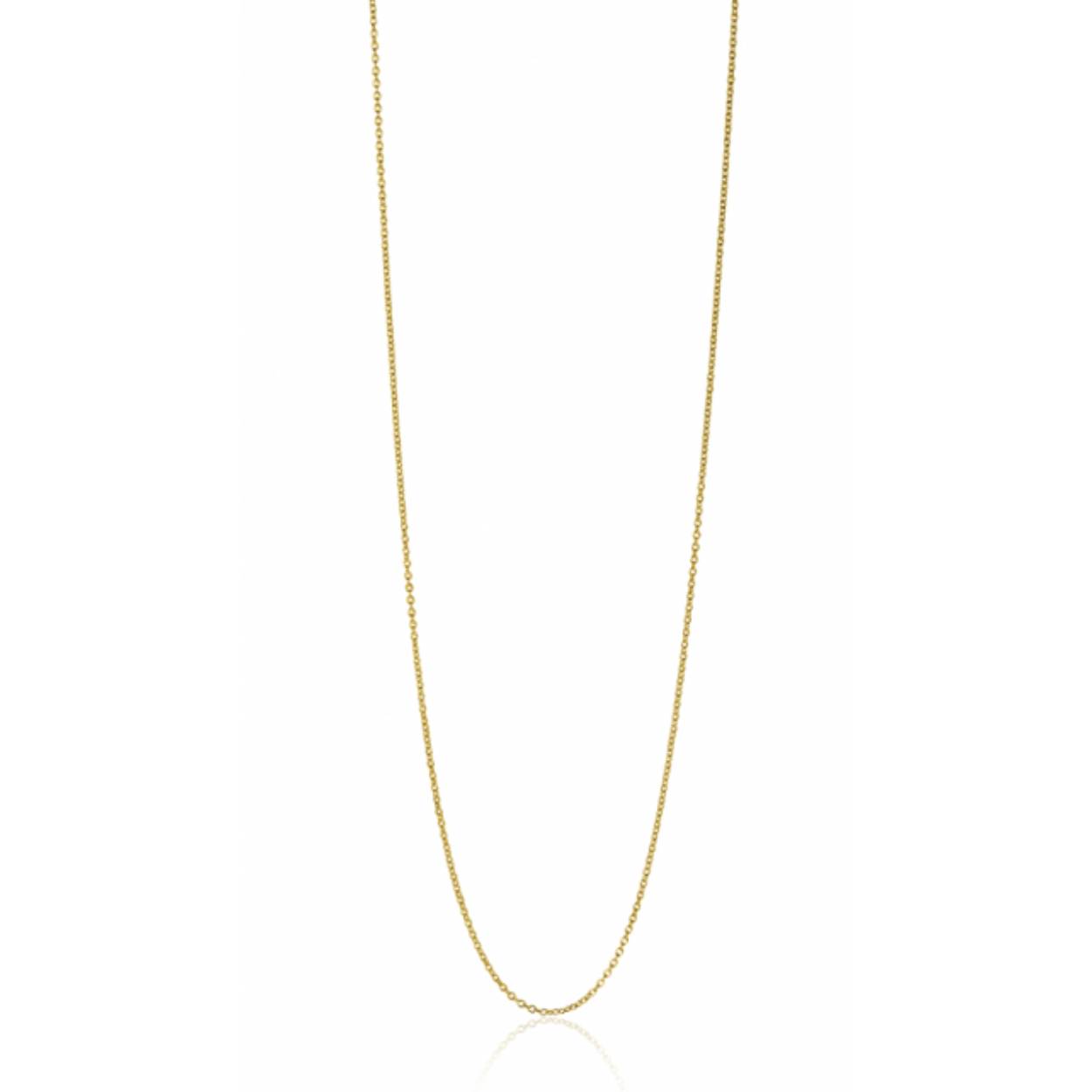 ZINZI Gold 14 karaat gouden anker ketting (0,7mm breed), de lengte is 45cm. Ideaal om je gouden hanger aan te hangen. Vervaardigd van geheel 14 karaat goud (585). En herkenbaar 'Zinzi' door het kleine gouden Zinzi hartje bij de sluiting.