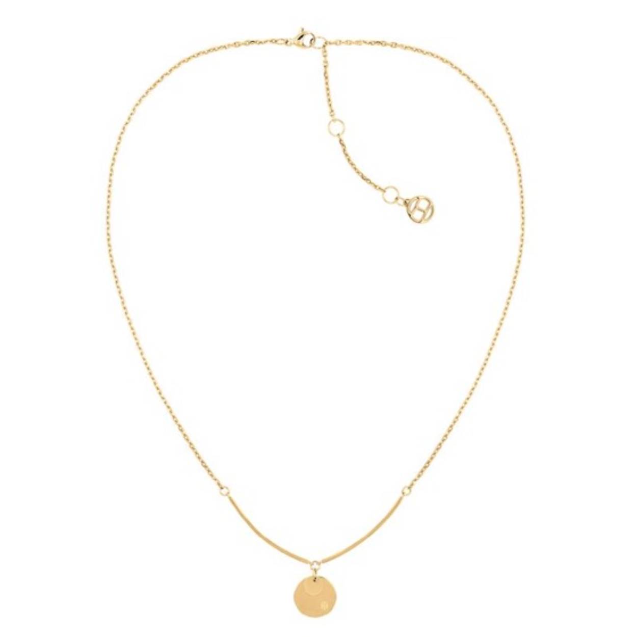 Ketting met muntje van Tommy Hilfiger goldplated