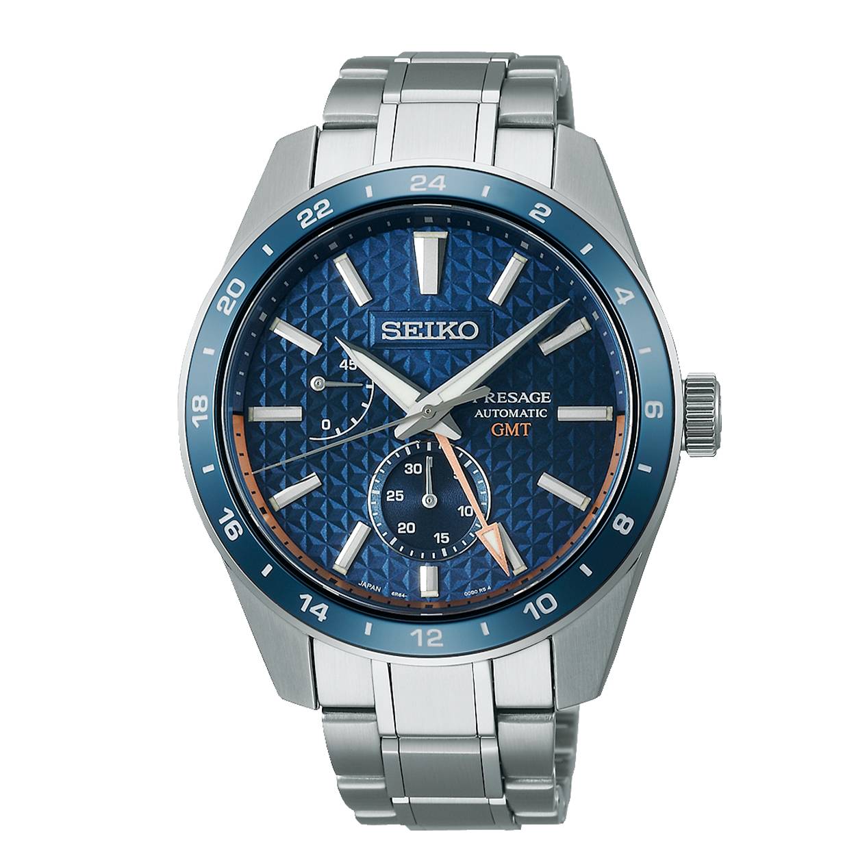 Seiko - Presage. Staal. Automaat GMT. Cal. 6R64. Sharp Edged. Saffierglas. 100m WR