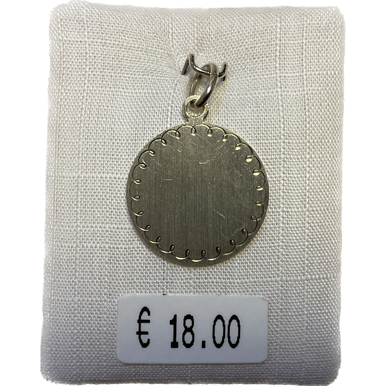 Graveerplaatje zilver rond eenvoudig 