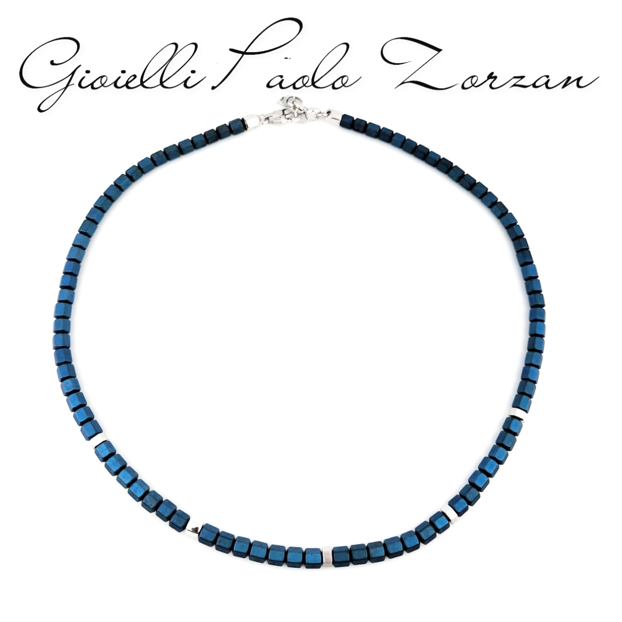 925 silver/hematite necklace 47.5+ext