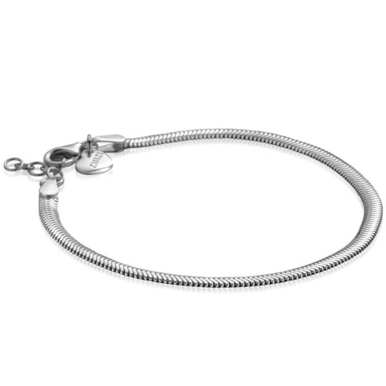 ZINZI zilveren platte slangen-armband 3,5mm breed ZIA2402
