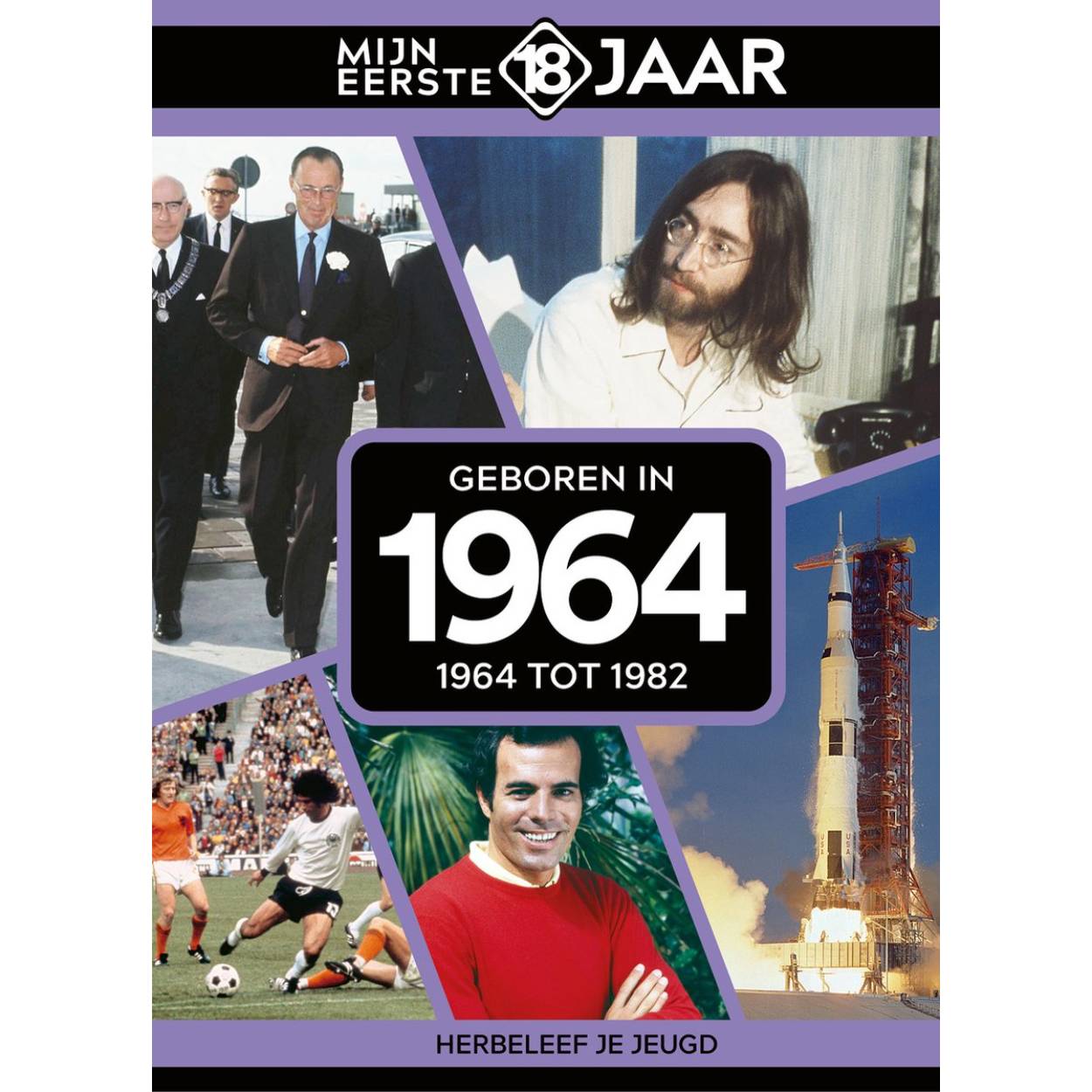 MIJN EERSTE 18 JAAR; GEBOREN IN 1964 De jaren van 1964 tot 1982 Mijn Eerste 18 Jaar is hét boek vol met ‘oh ja!’-momenten. Droom weg bij alle hoogtepunten uit jouw jeugd. Zo beleef je de meest spraakmakende momenten uit de eerste 18 jaar van jouw leven opnieuw. Aan welke hits, films en tv-programma’s heb je mooie herinneringen? Hoe was de mode toen, het straatbeeld en de rages? Welke sporthelden zijn je bijgebleven? En wat was het nieuws waar iedereen het over had? Mijn Eerste 18 Jaar staat boordevol jeugdsentiment. Met maar liefst 182 pagina’s aan kleurrijke foto’s, anekdotes en iconische beelden uit jouw jonge jaren. Ook hebben we per jaar de grootste hits voor je verzameld. Scan de code en beluister jouw hits. Begin met bladeren en herbeleef je jeugd!