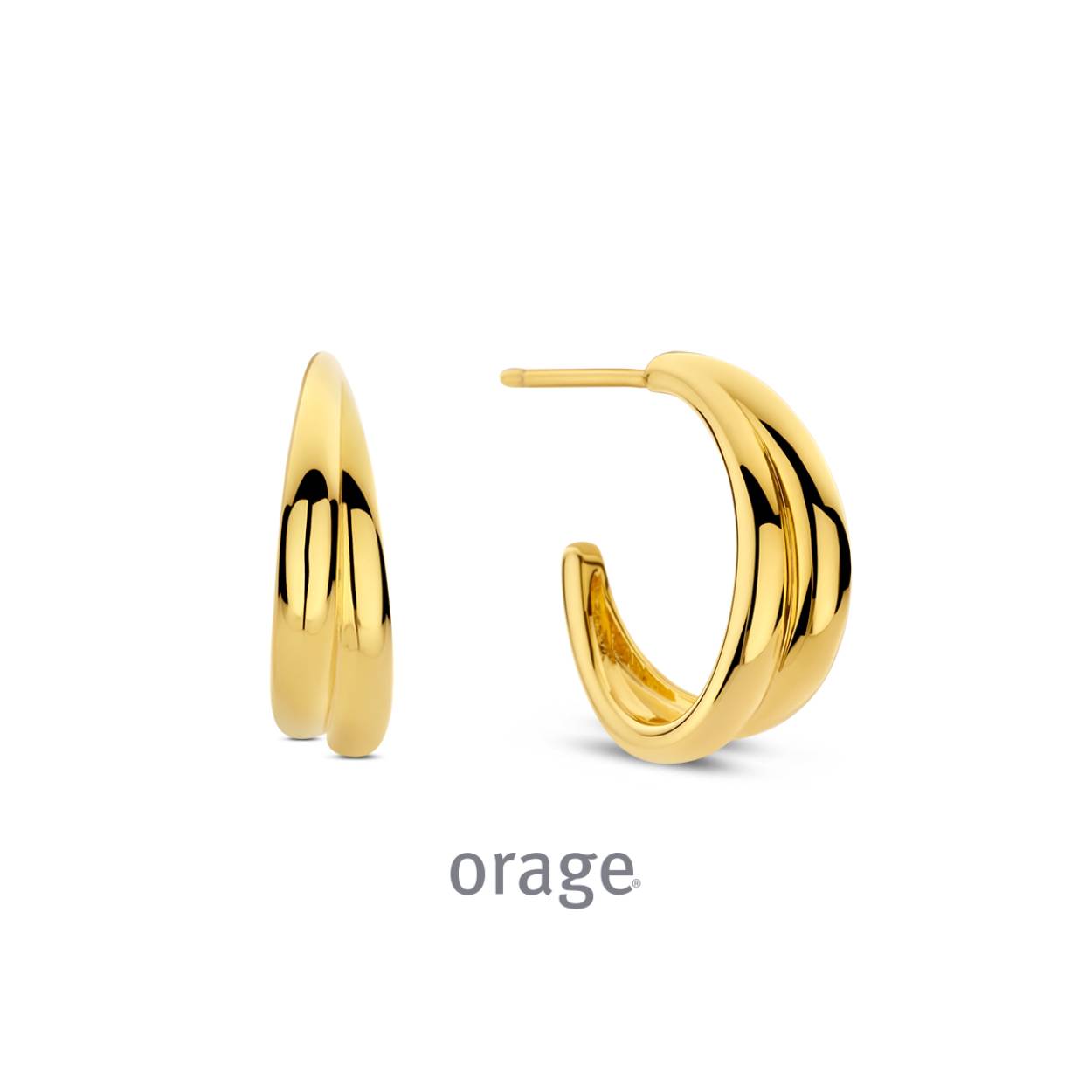 Orage oorringen verguld geel goud