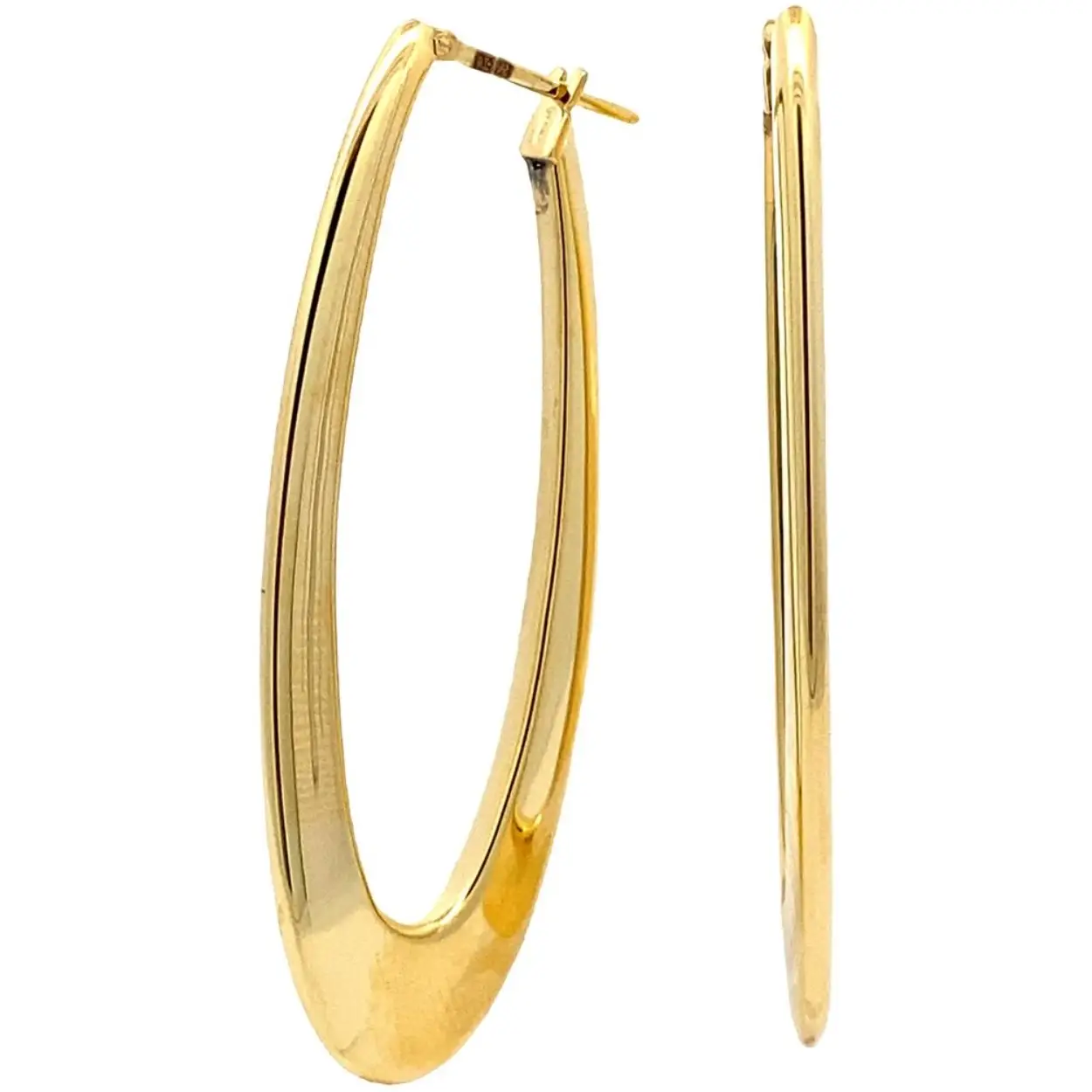 18 karaat geelgouden statement oorhangers.
