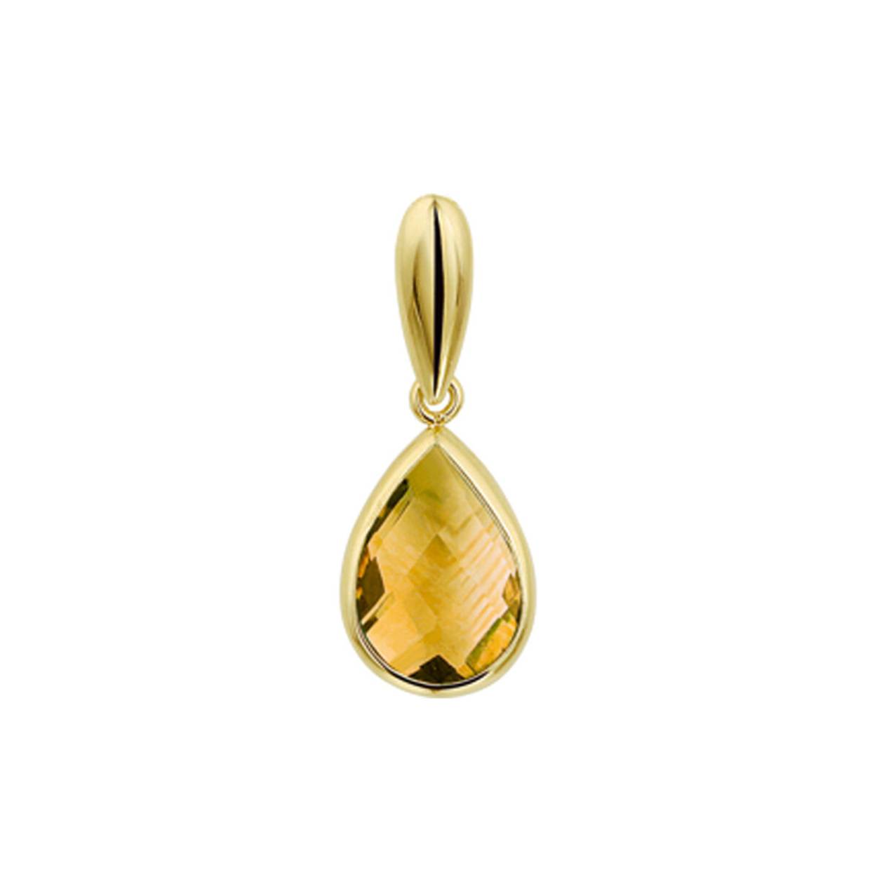 Geelgouden hanger met citrien.