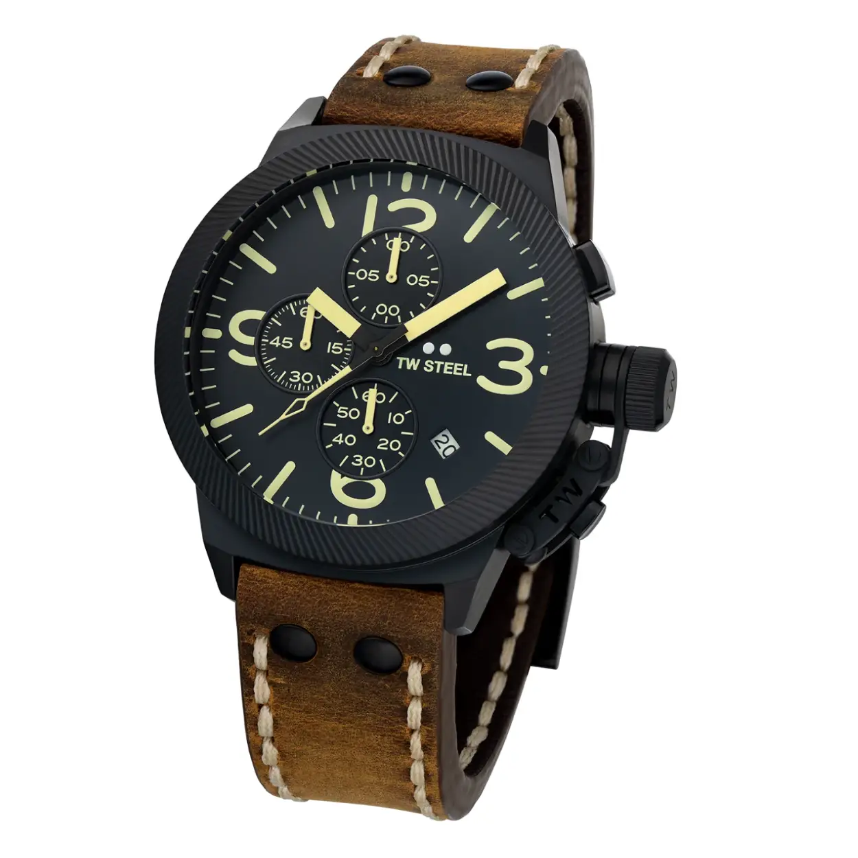 De originele TW Steel, verbeterd. De CS107 is voorzien van een chronograaf, een zwarte wijzerplaat, een bruine Italiaans leren strap en 2 jaar wereldwijde garantie.