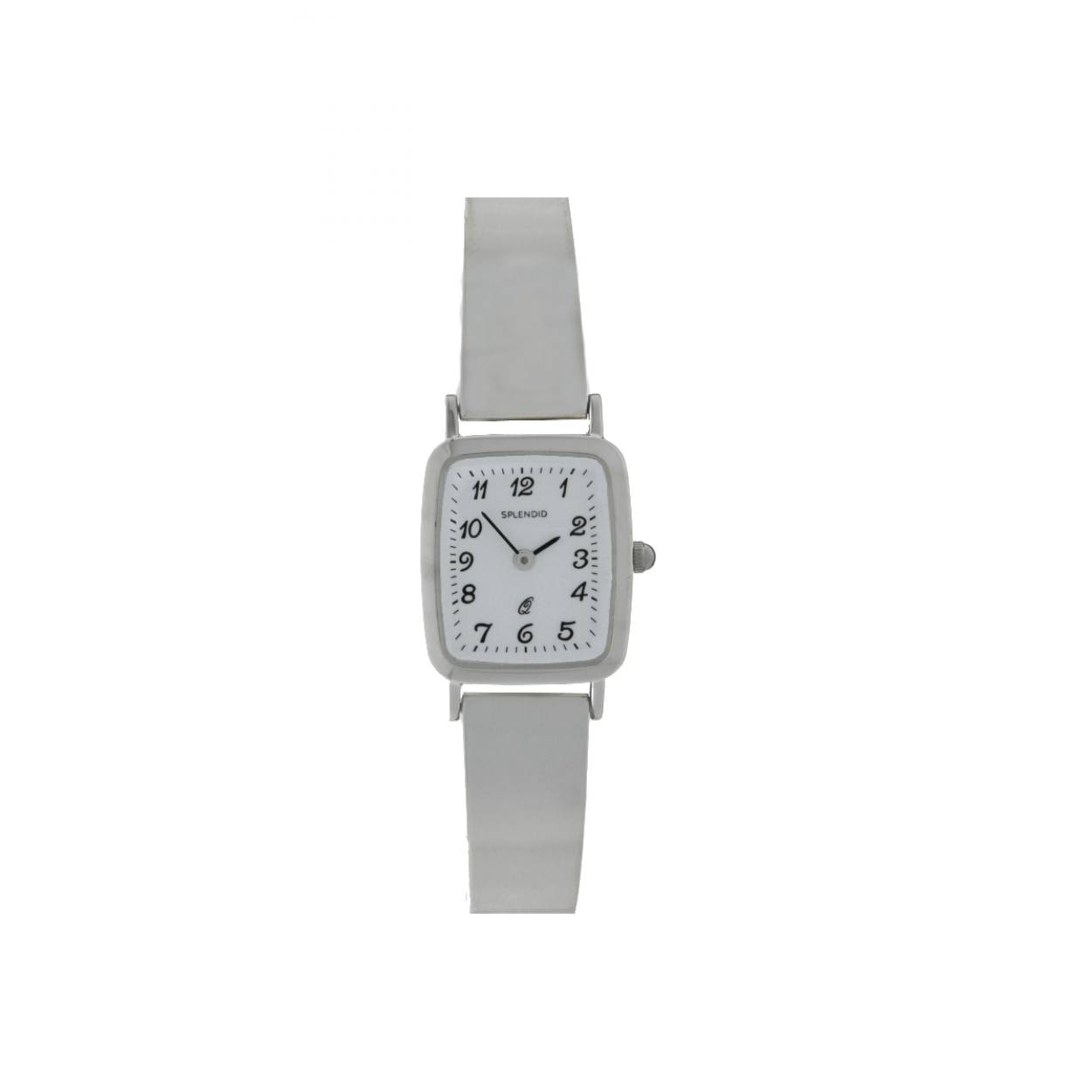 Splendid zilveren dames horloge 22119410-6009.  Dit zilveren horloge heeft een glanzende spang band met onderin schakels om op maat te maken. 