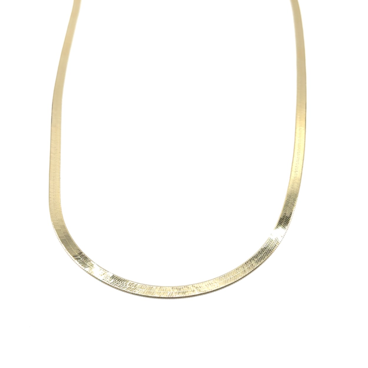 14k gouden platte visgraat collier. Rijk collectie. 50cm/ca 12 gram/5mm