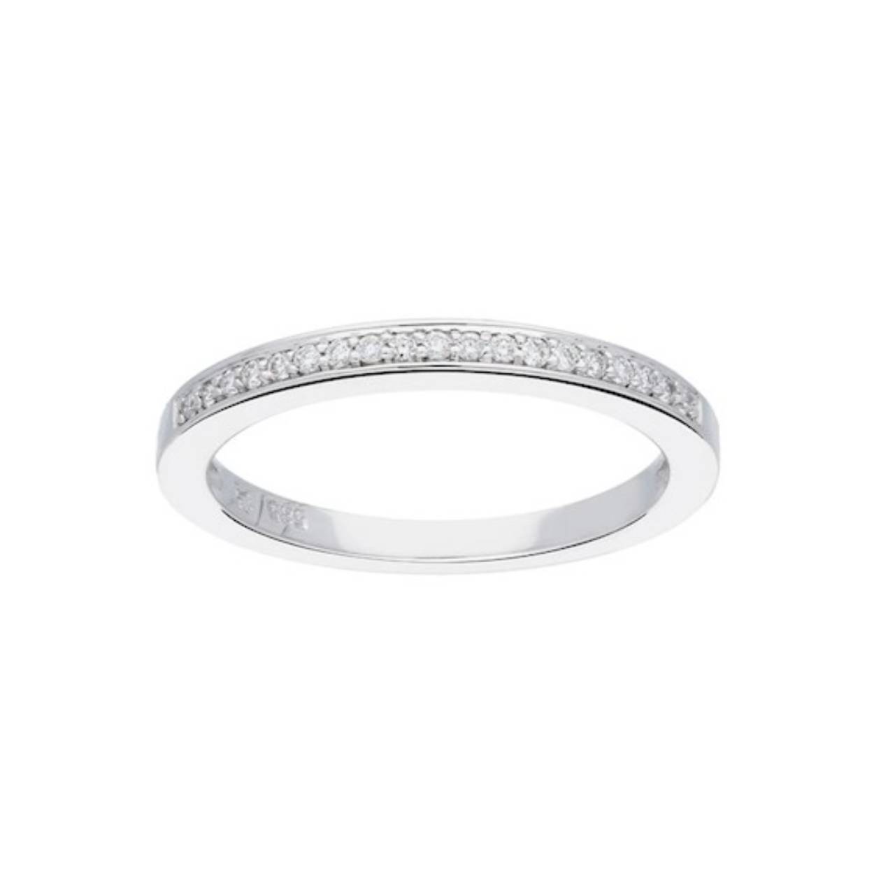 Witgouden ring briljant stapelring 0.09ct 