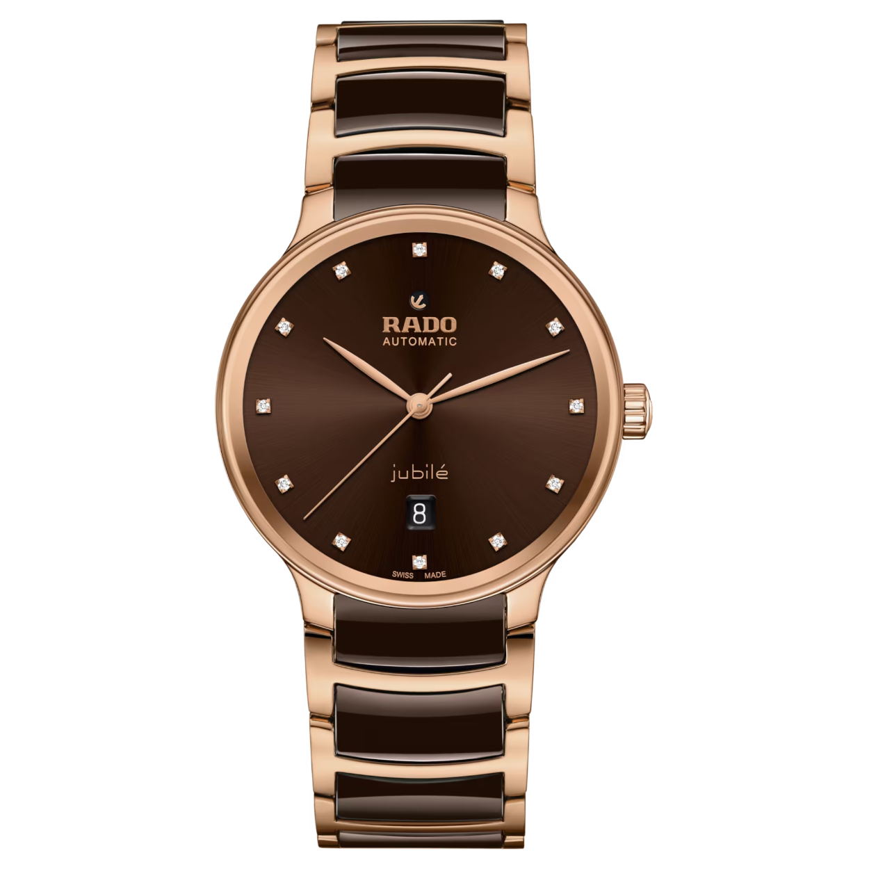 De Rado Centrix R30017732 heeft een elegante en klassieke uitstraling met een stijlvolle bruine wijzerplaat en PVD kast en band van PVD en High-Tech Ceramic. De kenmerkende kenmerken van dit horloge zijn onder andere een datumaanduiding en een krasbestendig saffierkristal. Het beste is om dit horloge te dragen bij zowel formele als informele gelegenheden voor een verfijnde look. De Rado Centrix R30017732 is een tijdloos accessoire dat perfect past bij elke stijlvolle outfit.