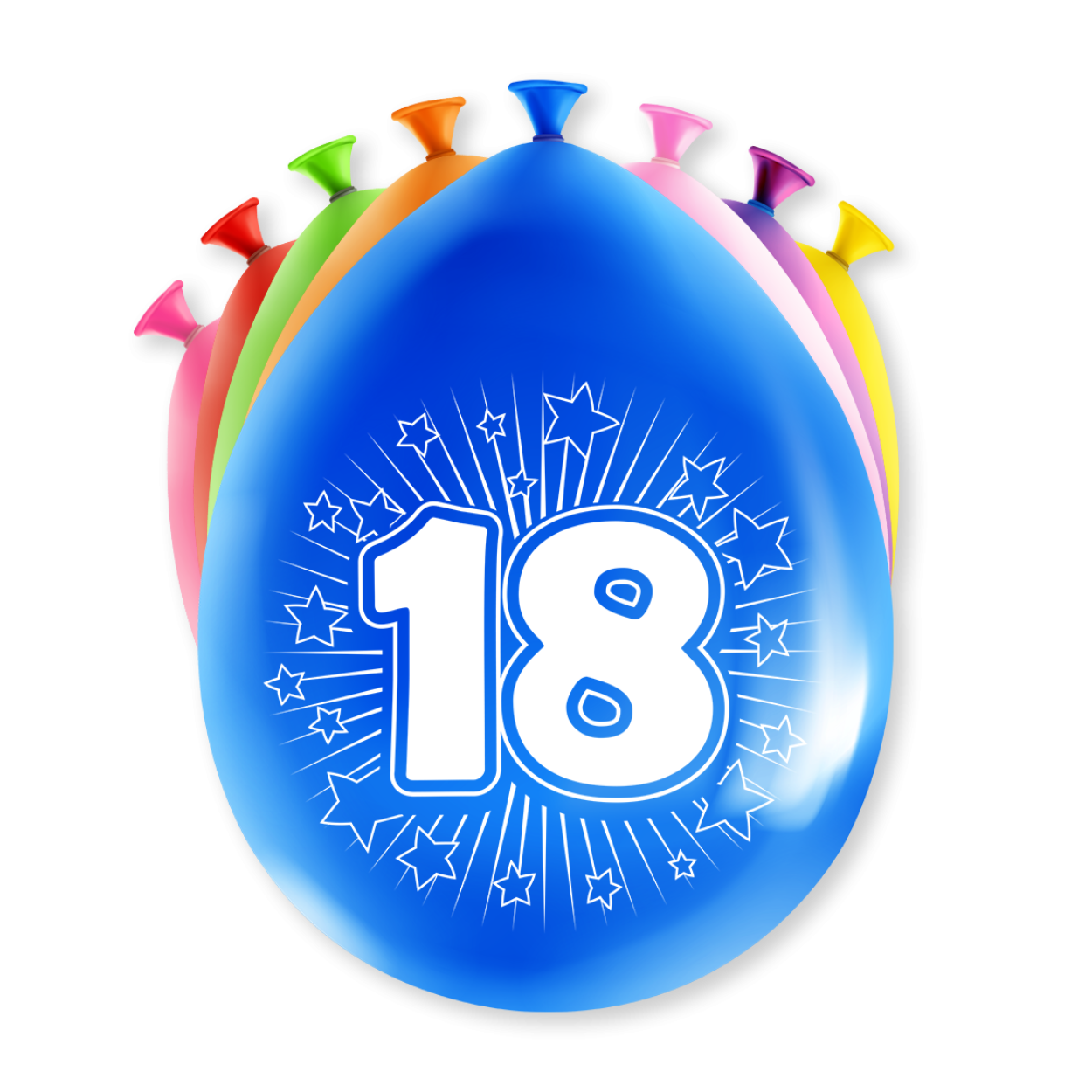 Een feestje kan niet zonder ballonnen en als u party ballonnen met 18 jaar koopt dan krijgt u deze in maar liefst 8 verschillende kleuren! De ballonnen zijn gemaakt van latex en zijn ongeveer 30 bij 30 centimeter groot.