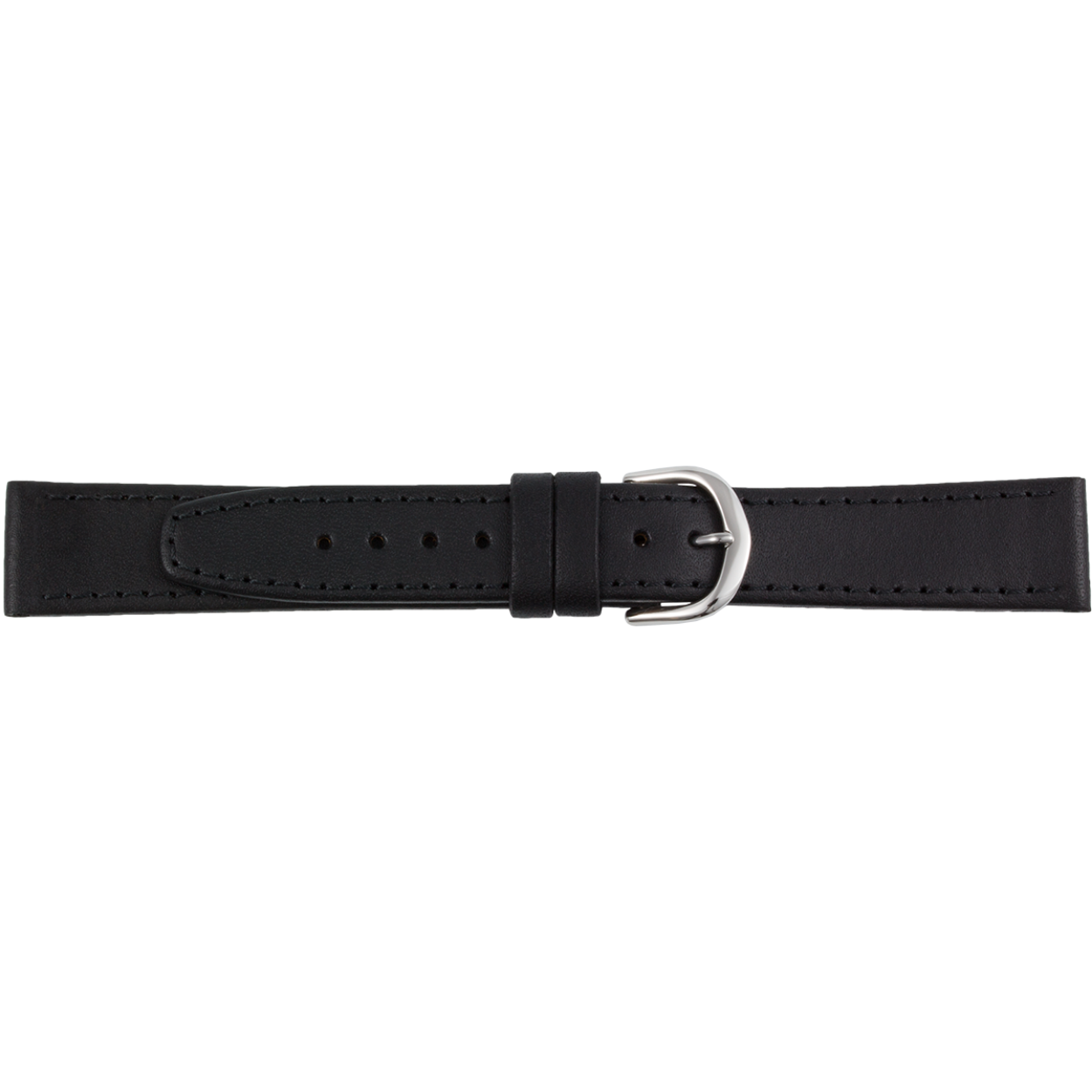 Horlogeband leder 10mm zwart XL