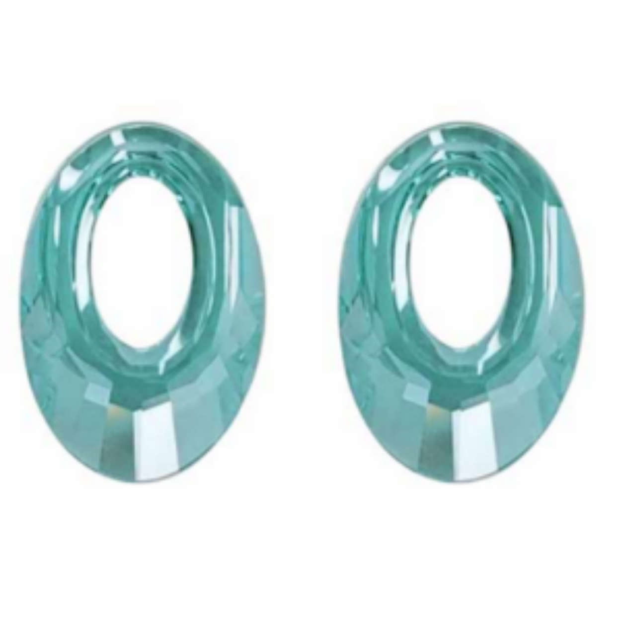 MY iMenso Creoli Helios pair of pendant "Brillante crystal" "blue zircon" 20mm (crystal)