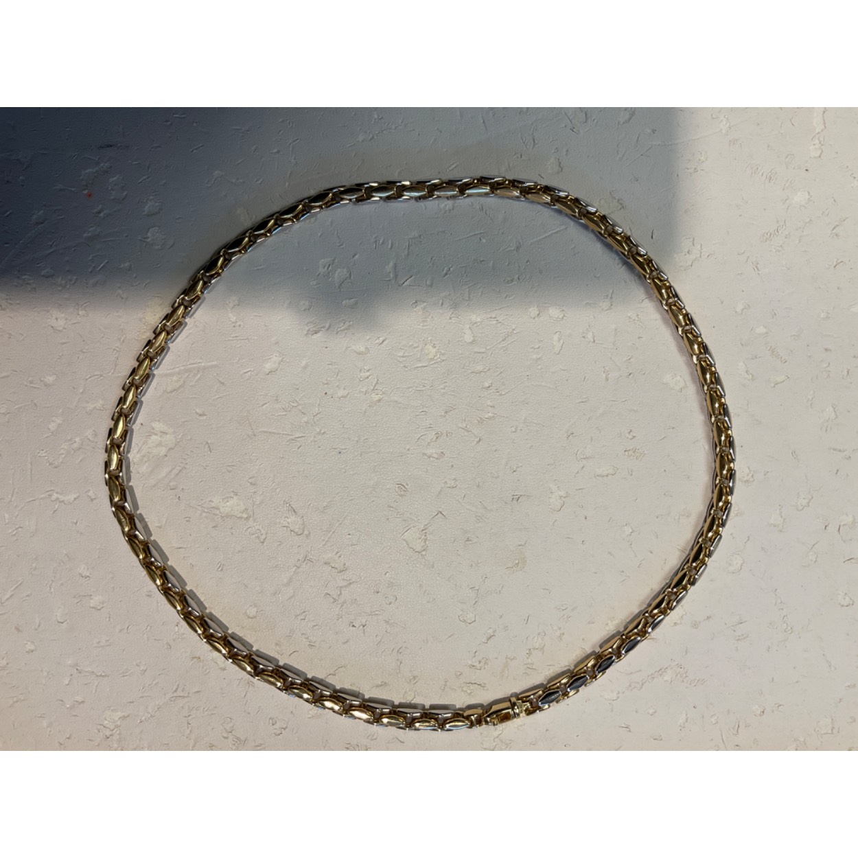 Gouden fantasie collier bicolor 47cm