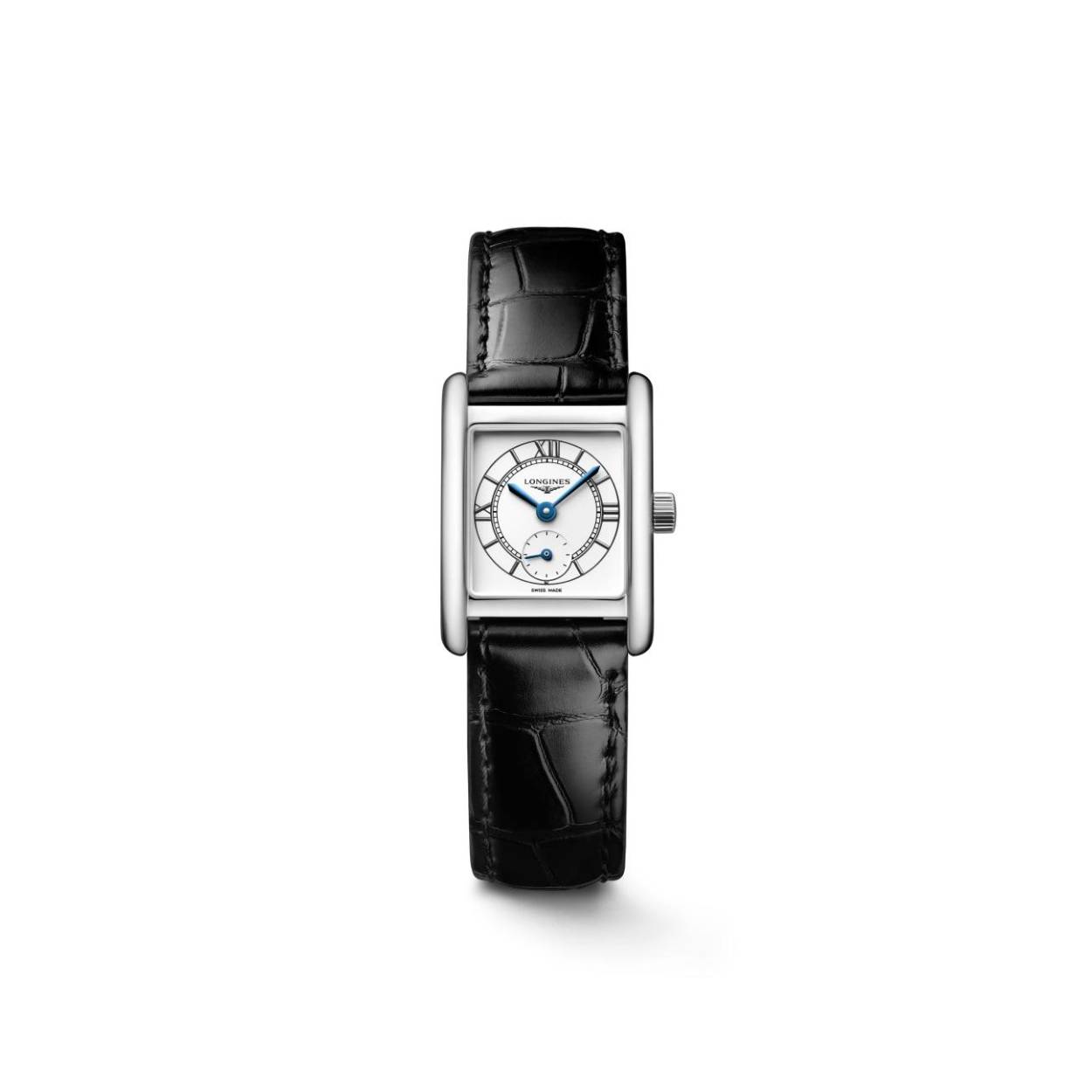 Dit Longines horloge behoort tot de Dolce Vita collectie.
Referentienummer: L5.200.4.75.2

De Longines is voorzien van een kaliber L178 uurwerk. De kast is gemaakt van roestvrij staalen de zwarte band is gemaakt van alligator leer. Het horloge heeft een diameter van 29 x 21.5 mm en is getest op een waterdichtheid van 3 ATM. Het horloge heeft een krasbestendig saffierglas met meerdere lagen anti-reflecterende coating aan beide zijden