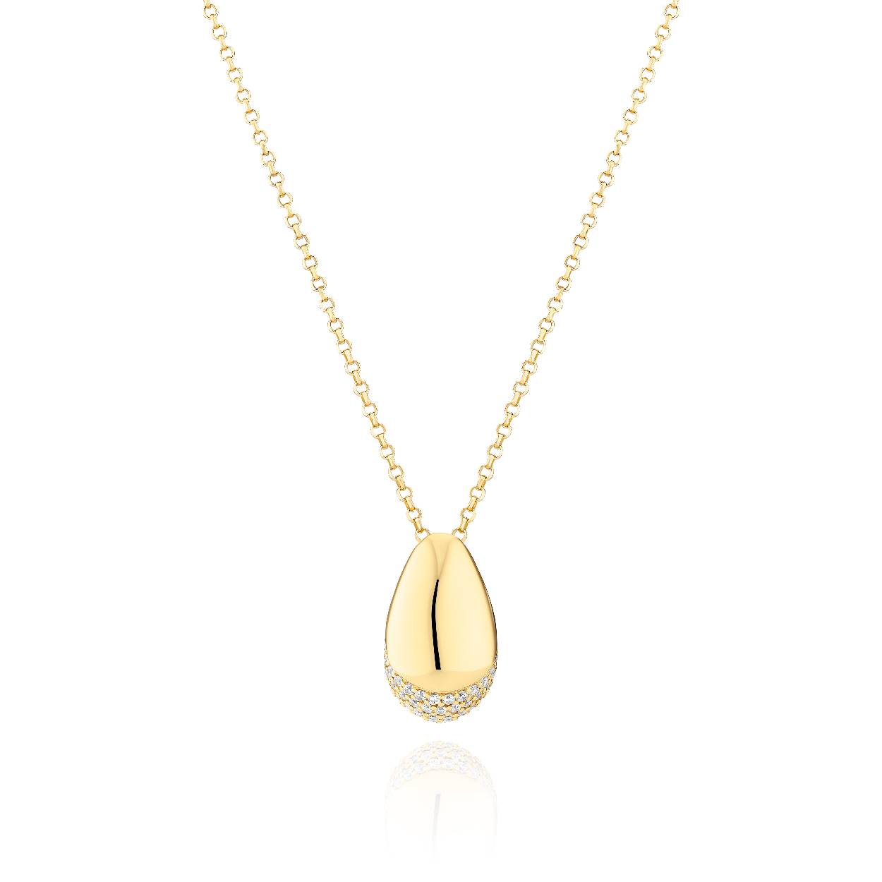 Sif Jakobs collier met hanger 'Goccia'  SJ-N2479-CZ-YG
zilver goldplated met zirkonia's