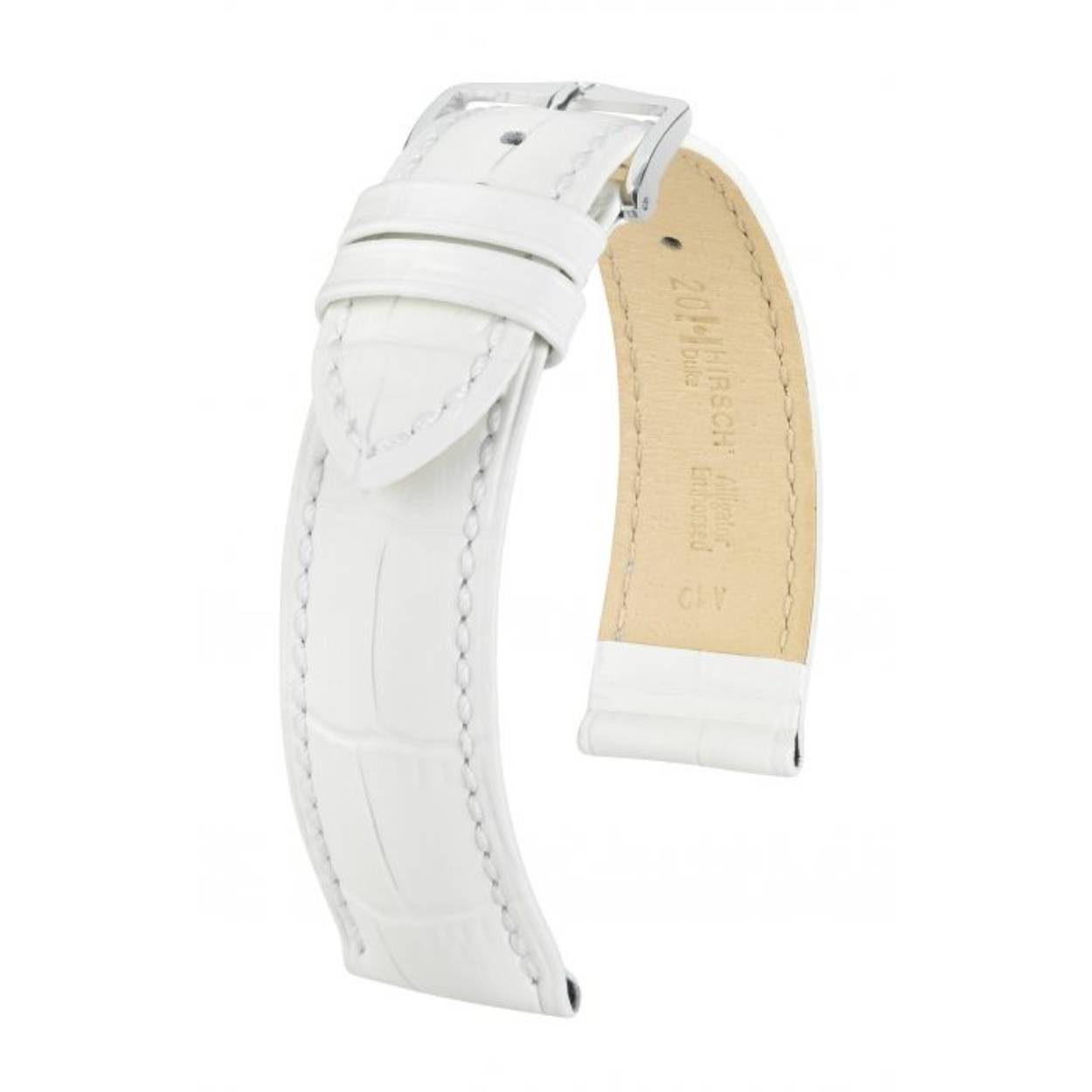 Onopvallend en toch buitengewoon: dat is DUKE, een lederen armband gemaakt van het fijnste Italiaanse kalfsleder. Dankzij de speciale afwerking met krokodillennerf heeft hij een unieke visuele impact. Andere bijzondere kenmerken zijn de halfmatte afwerking, de fijne ton sur ton doorgestikte naad en de opvallende reliëflijn op de armband en de bevestigingsringen.

De harmonieuze bekroning en het HIRSCH Softglove voeringleder zijn een garantie voor een uitstekend draagcomfort. Natuurlijk voegt de mooi gevormde gesp, gemaakt in de HIRSCH traditie, een speciale harmonieuze touch toe aan het totale effect. Kies uit een groot kleurenpalet de armband die bij uw stijl past.