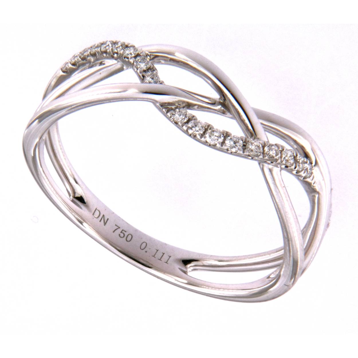 ring in wit goud 18kt met briljant 0.11ct