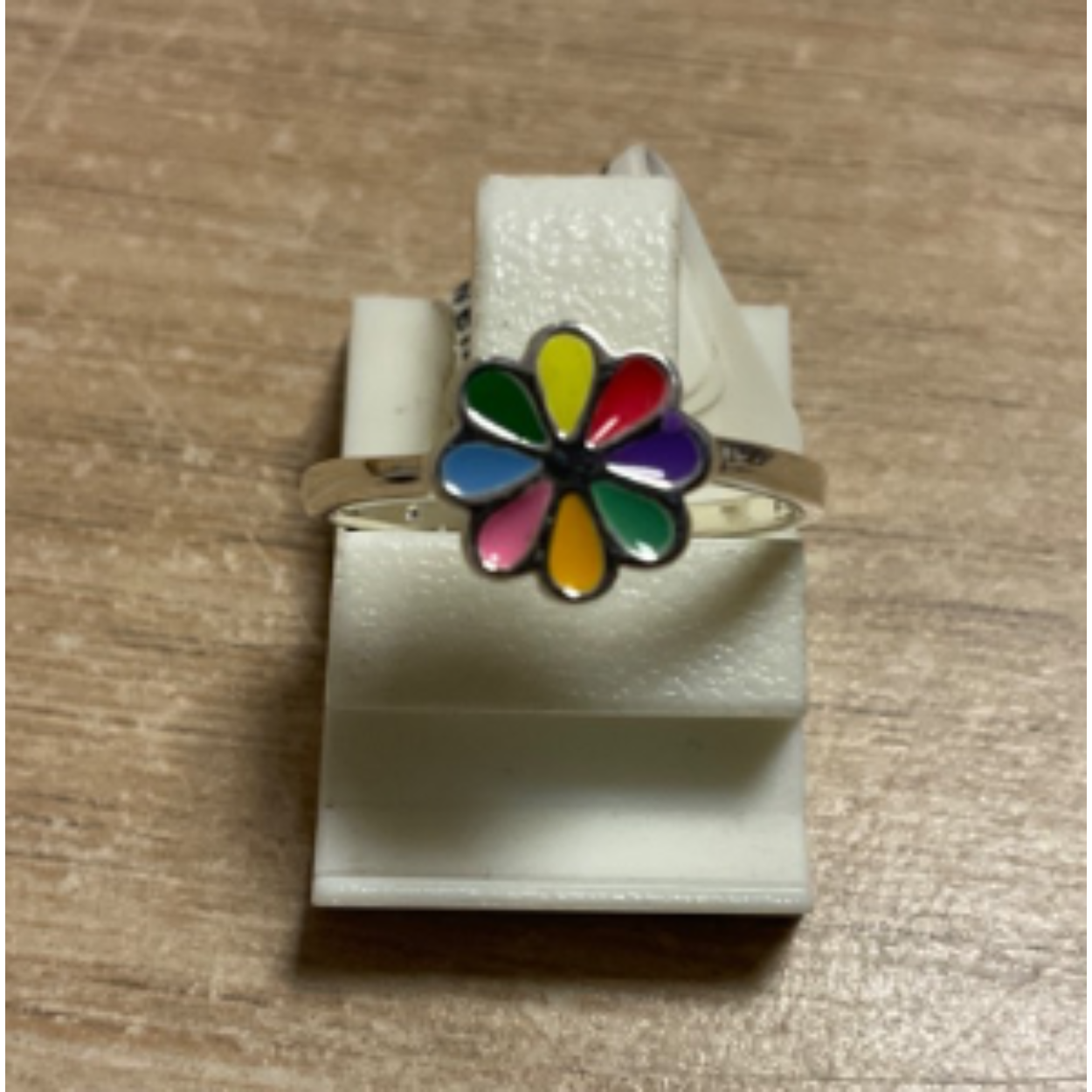 Bellini zilveren ring met gekleurde bloem 