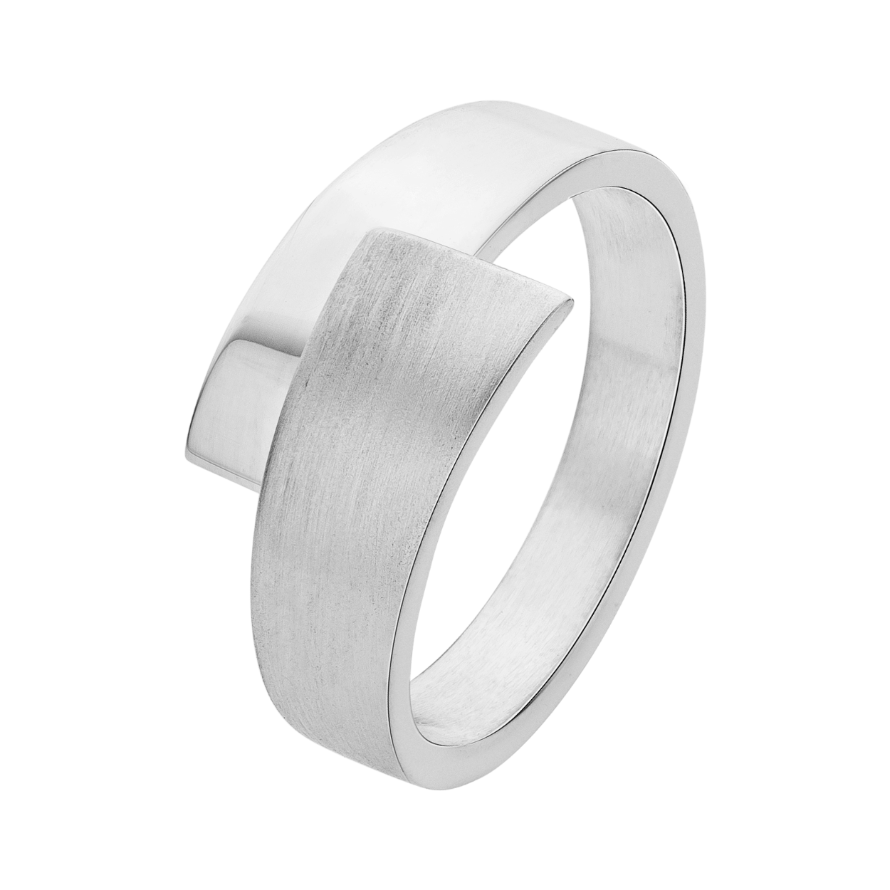 Ring recht model,  deels gesatineerd.