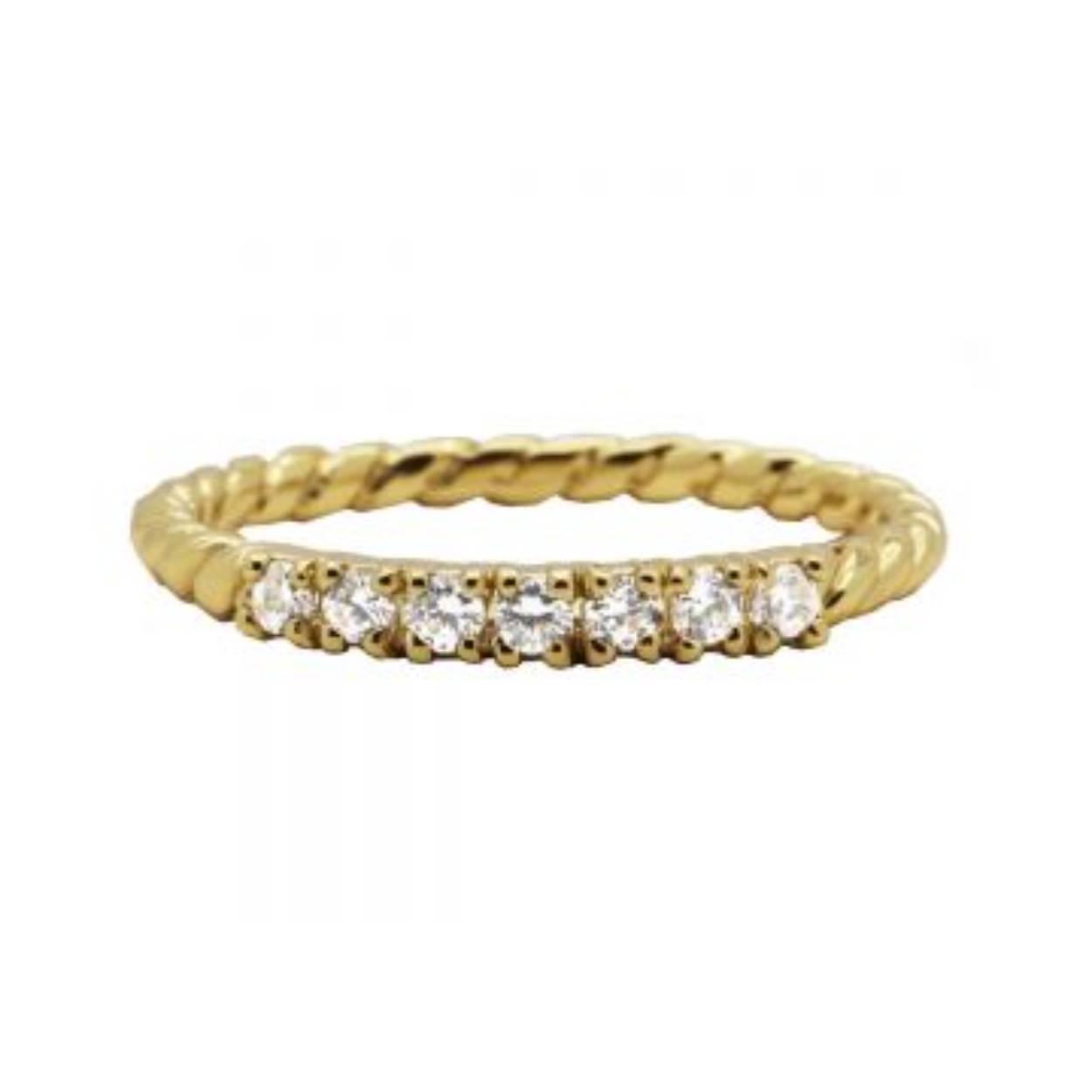 Ring Twister Zirconia Goldplated