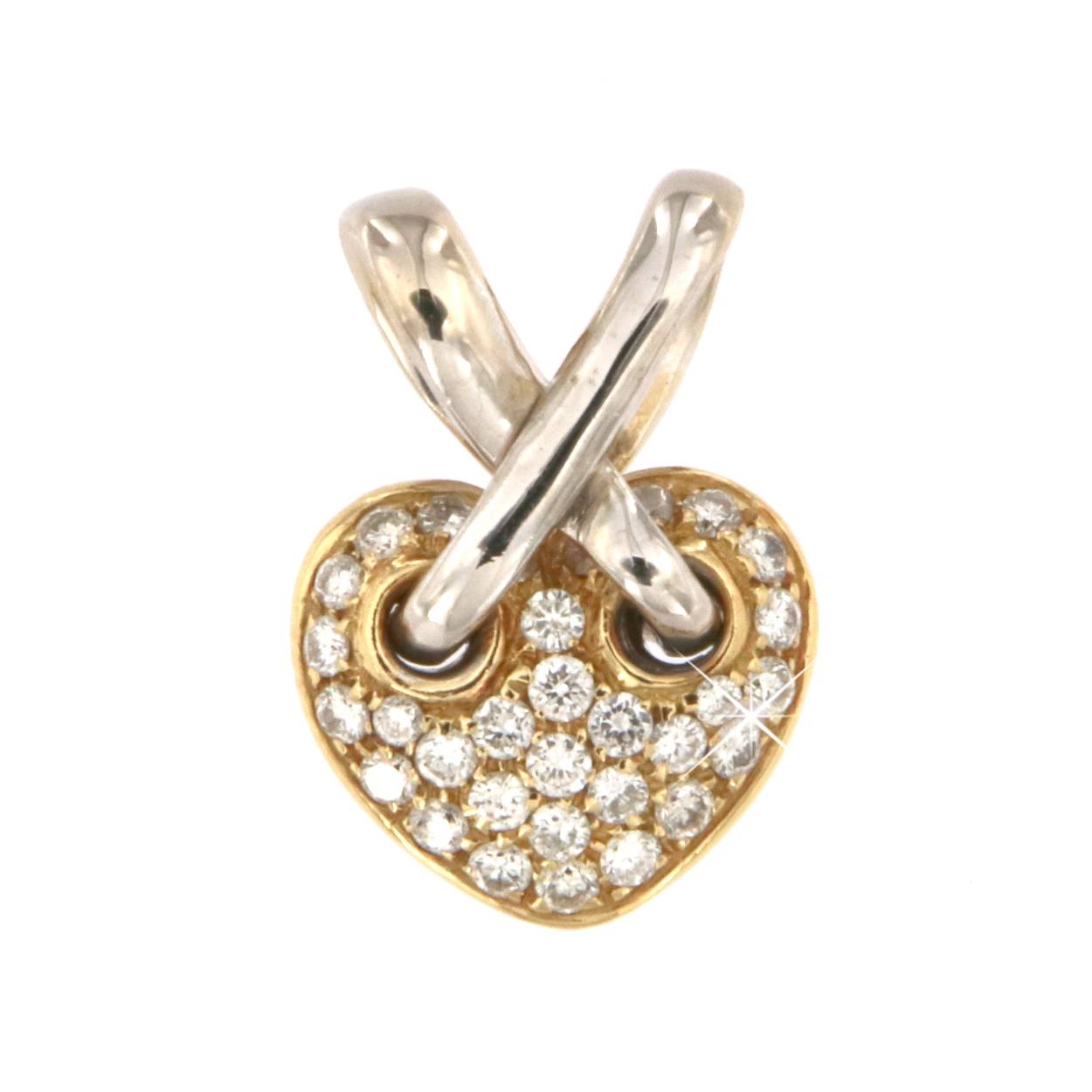 hanger in geel en wit goud 18kt met diamant 0.31ct