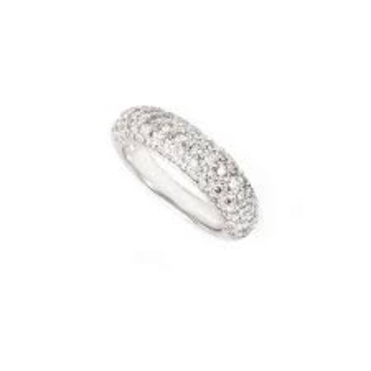 18k witgoud bolle pave ring Dome, bezet met 54 diamanten ,totaal 3.00 caraat