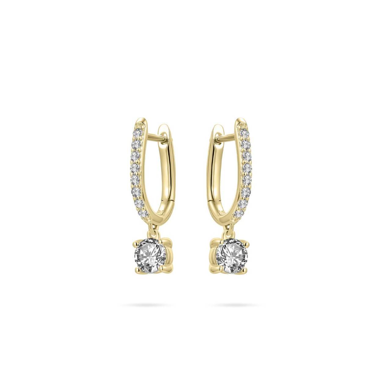 Oorringen uit de Dashing Details collectie van Gisser Jewels gemaakt van Geel Goud Verguld Zilver. De lengte x breedte is 2 x 15 mm. De diameter is 5 mm.