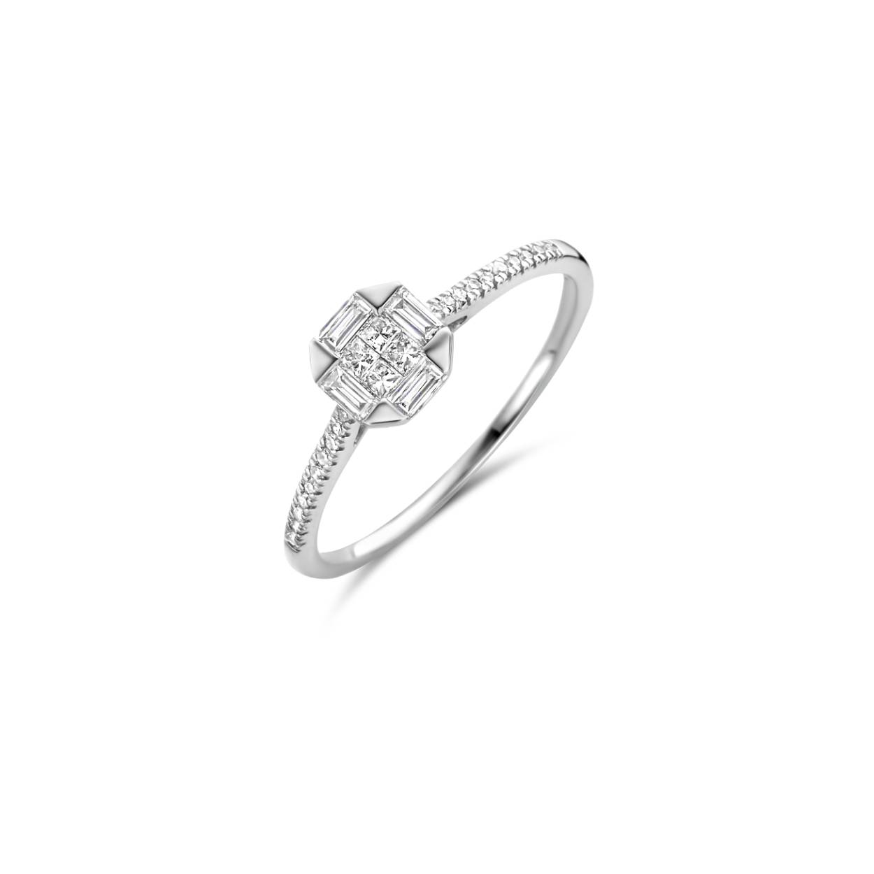 Blush Diamonds Wit Gouden Ring 1655WDI/54  0.30crt