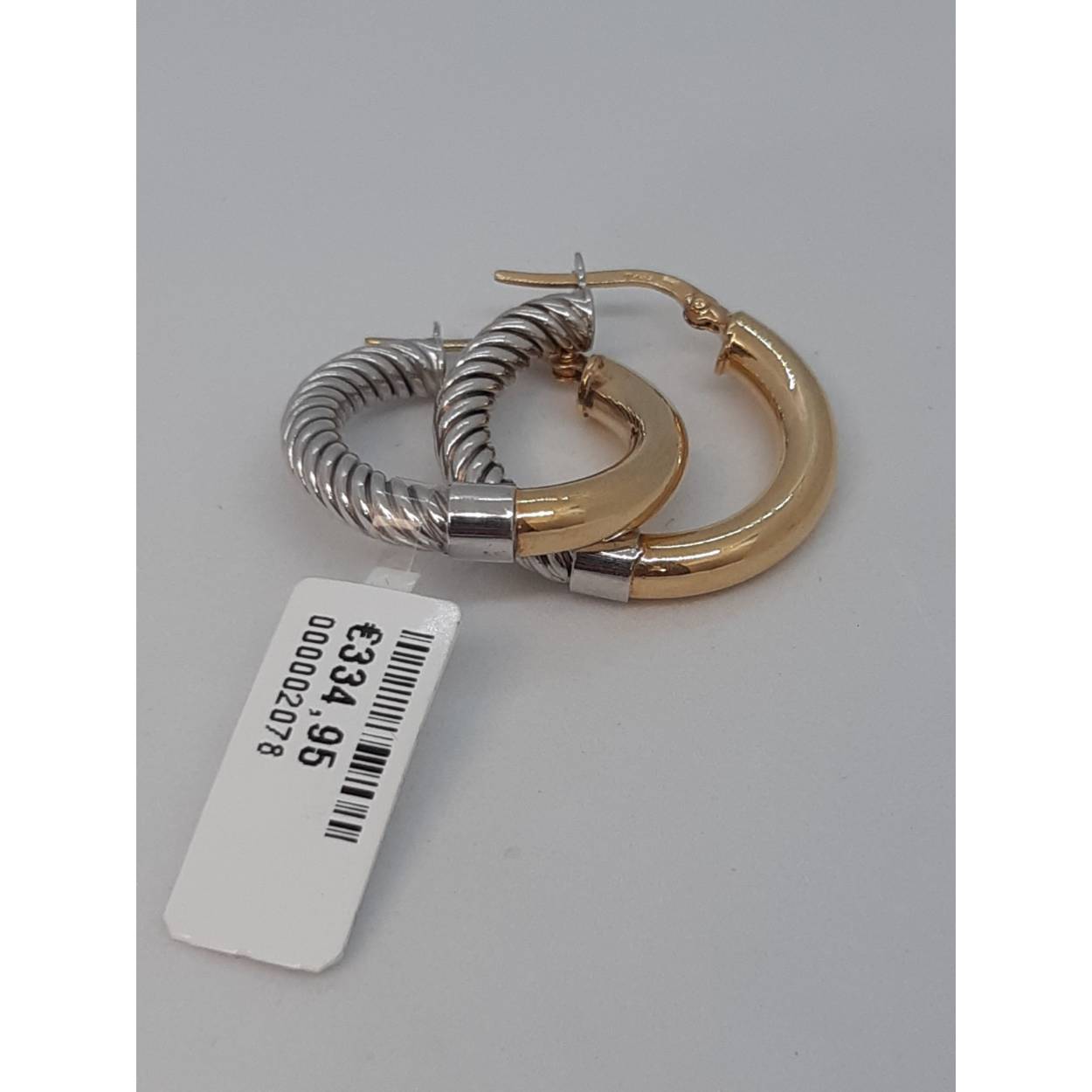 gouden oorbellen 14kt bicolor