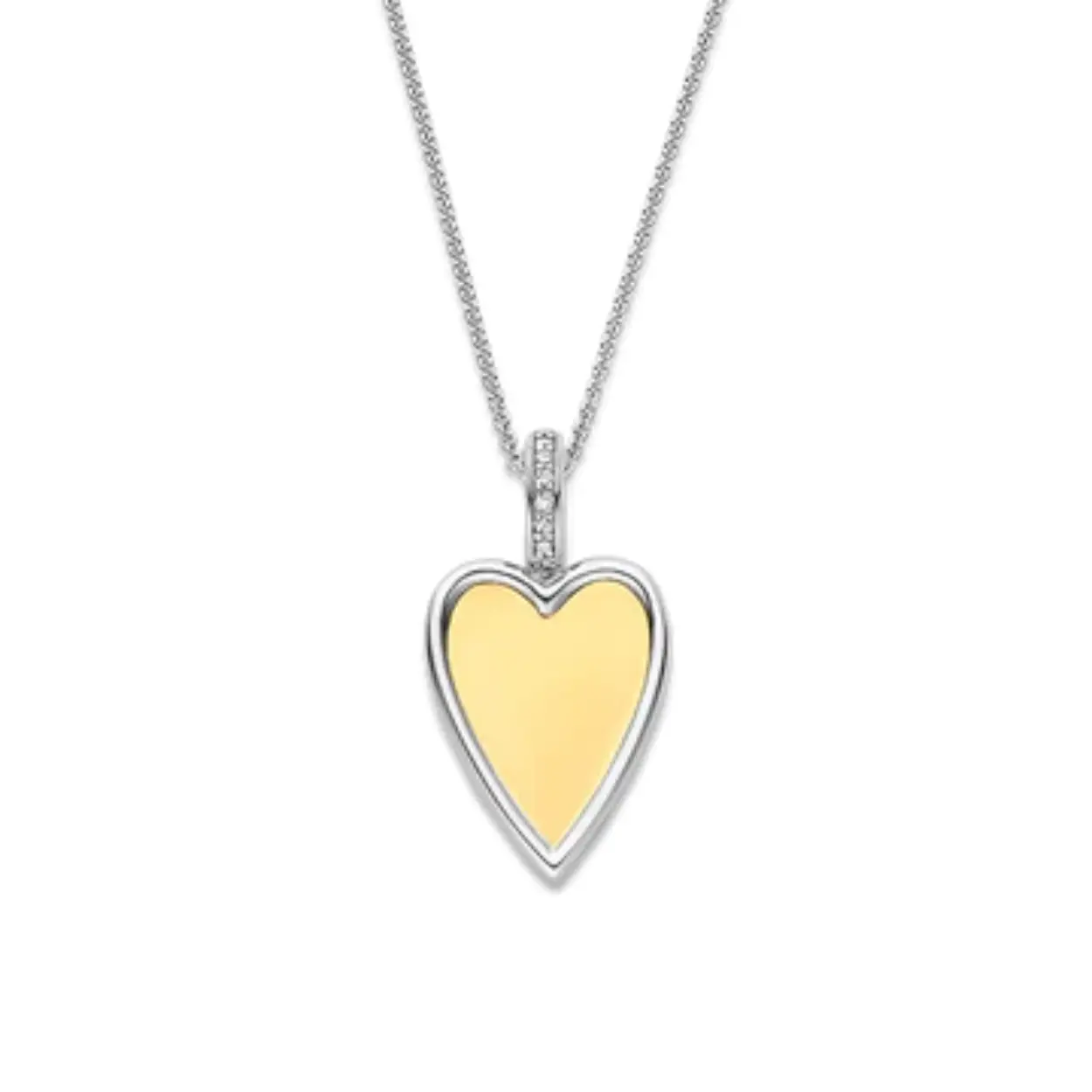 Ti Sento geelgoud verguld zilveren hart hanger