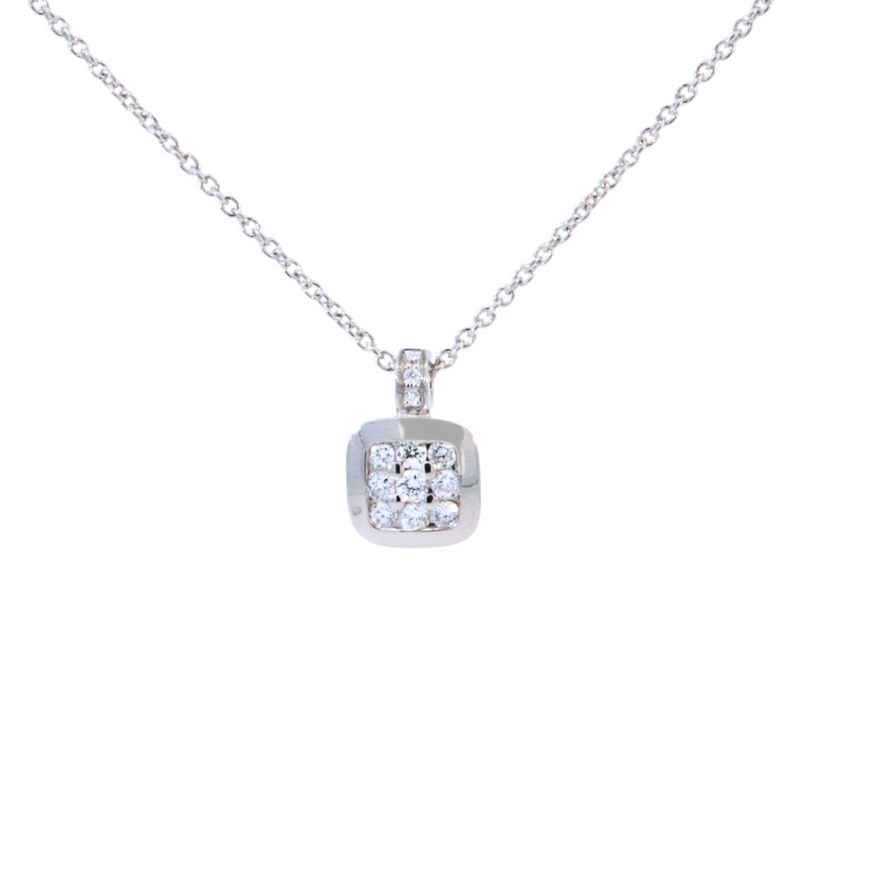 Ketting met hanger in witgoud met briljanten