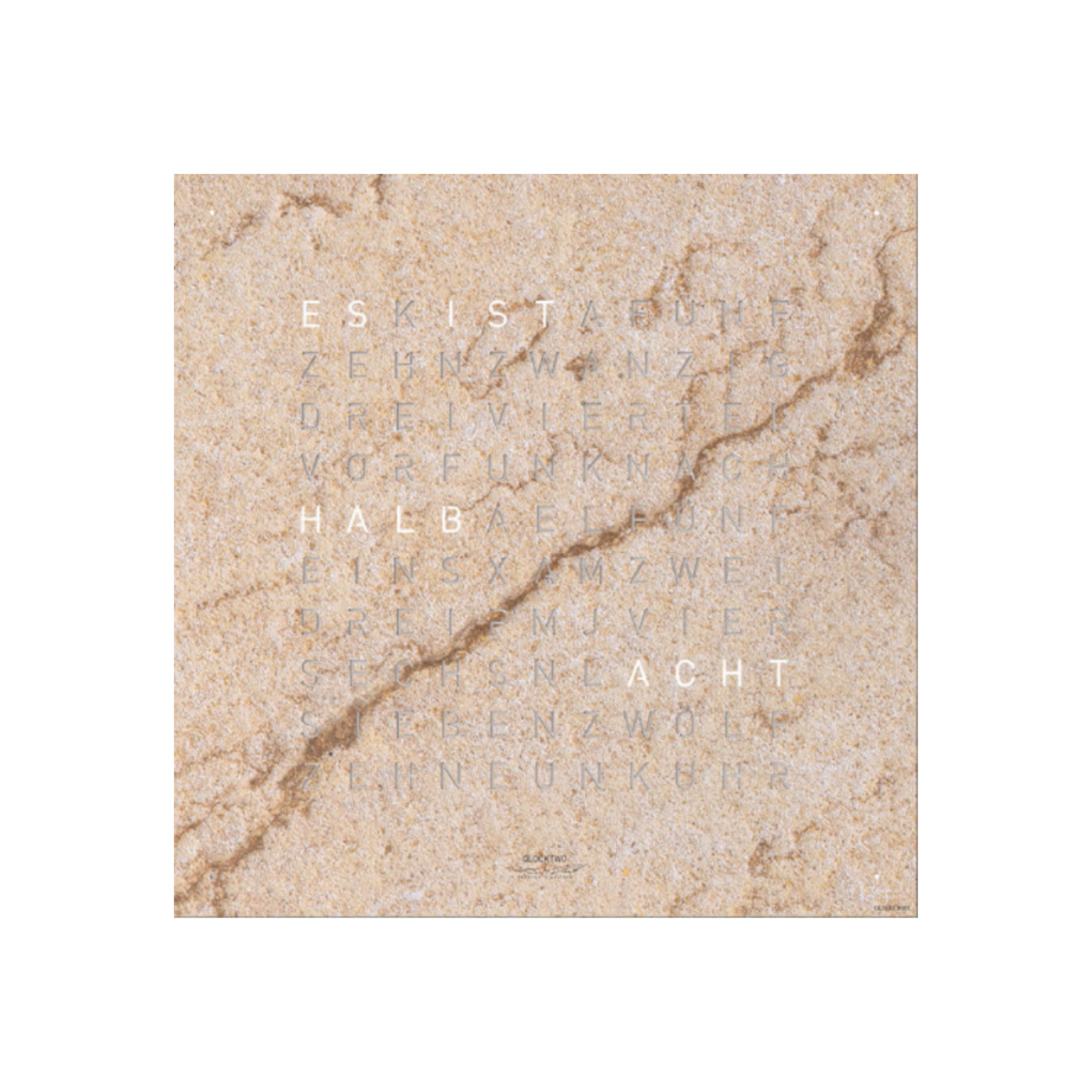 QLOCKTWO EARTH 45 CREATER DESSERT - 450 × 450 × 22 mm
