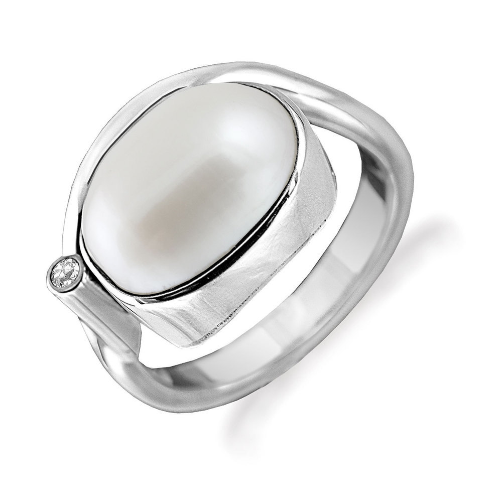 zilv ring barok parel