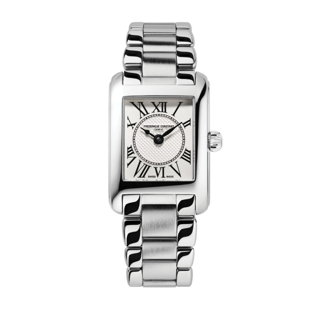 Dit Frederique Constant horloge komt uit de Classics collectie.
Referentienummer: FC-200MC16B

Dit elegante Frederique Constant horloge is uitgerust met een Zwitsers quartz uurwerk. De kast en band zijn gemaakt van edelstaal. De rechthoekige kast is voorzien van een krasvrij saffierglas en heeft een diameter van 23MM. De zilverkleurige wijzerplaat is versierd met romeinse cijfers. Het horloge is waterbestendig tot 3 ATM / 30 M. Het Carrée ontwerp van de kast past perfect bij om vrouwelijke pols.